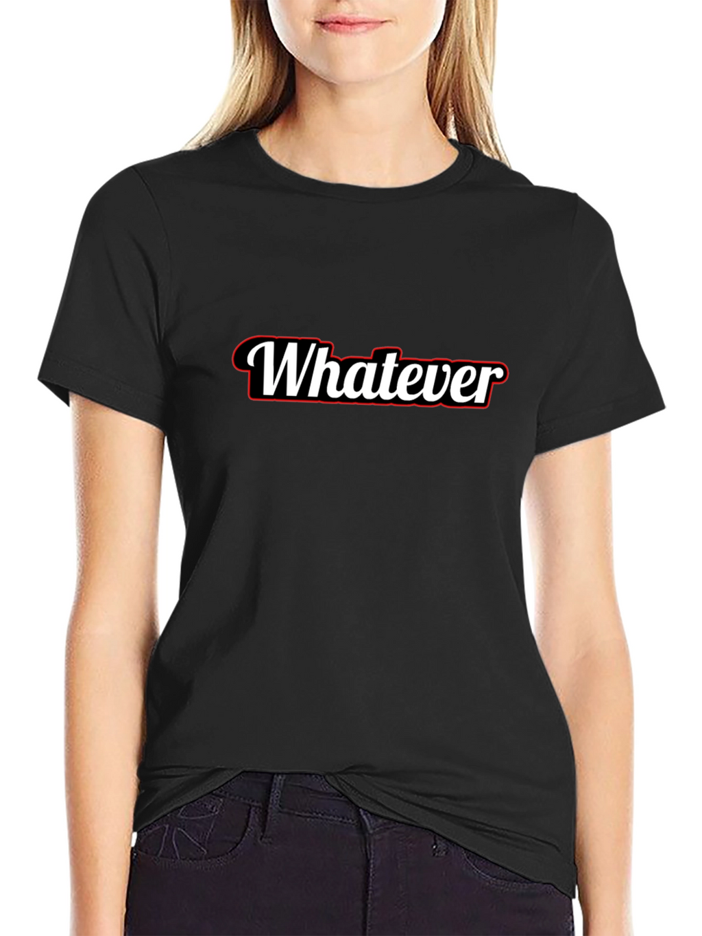 Whatever T-Shirt - Black Crew Neck Tee