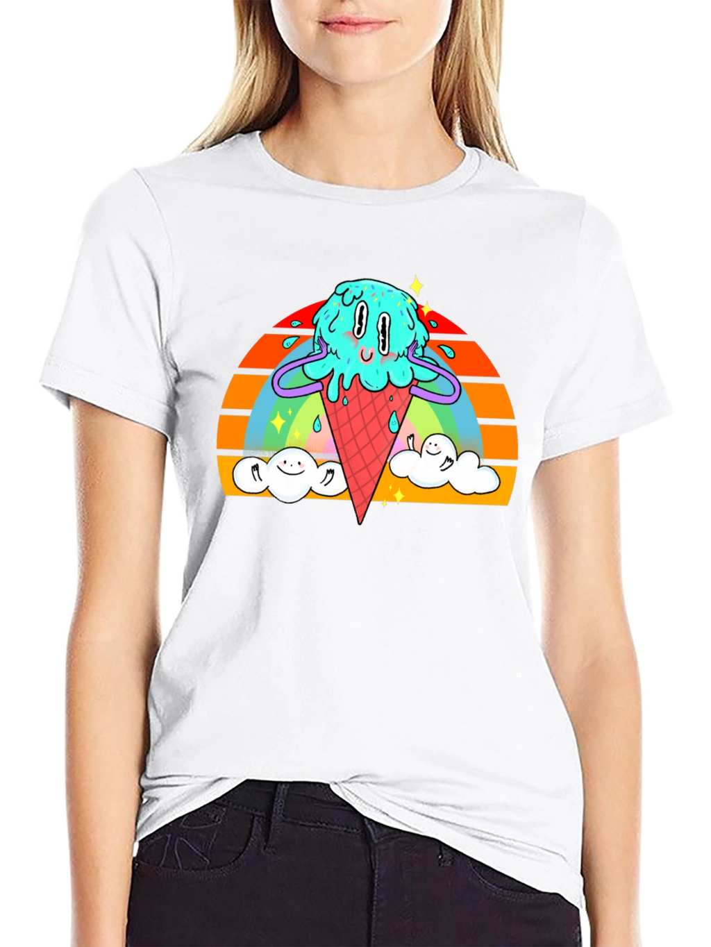 Ice Cream Cone Graphic Tee - Retro Summer Vibes