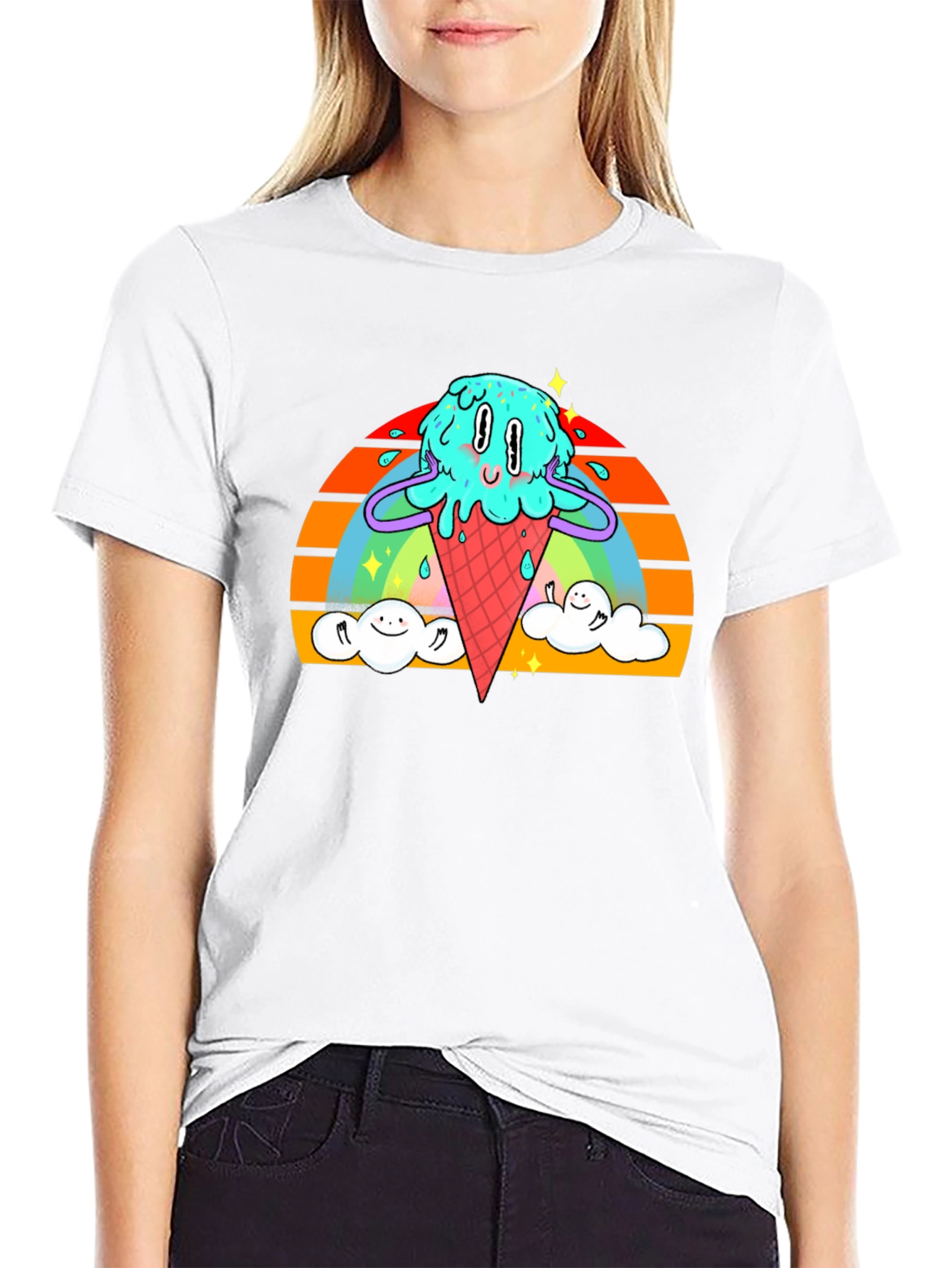 Ice Cream Cone Graphic Tee - Retro Summer Vibes