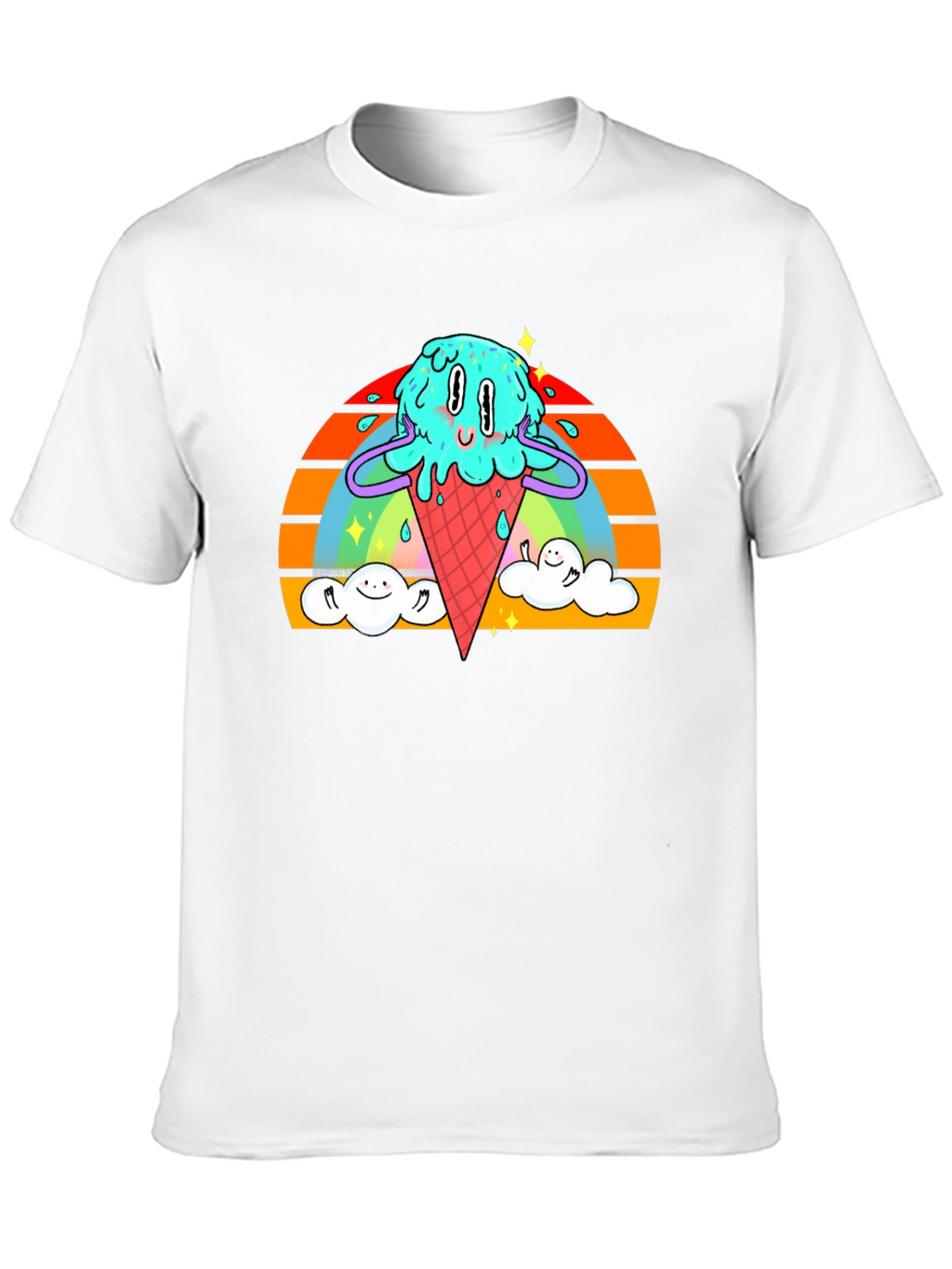 Ice Cream Cone Graphic Tee - Retro Summer Vibes