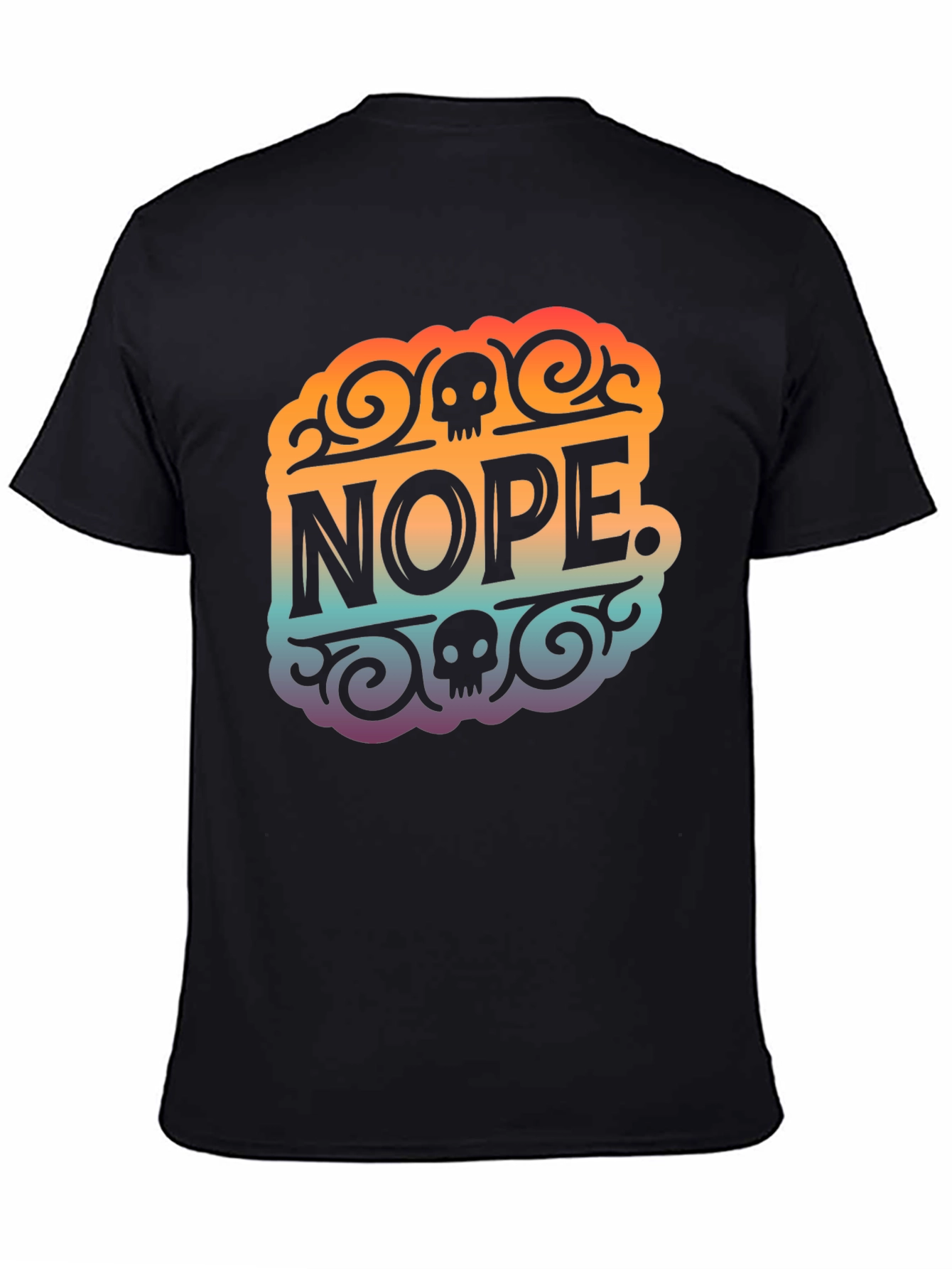 Nope Skull Graphic T-Shirt - Black
