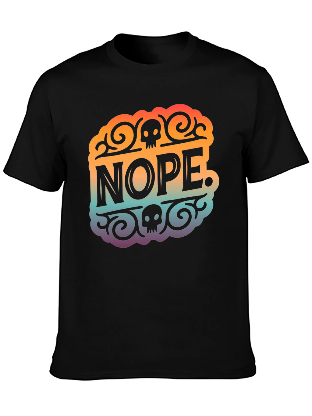 Nope Skull Graphic T-Shirt - Black