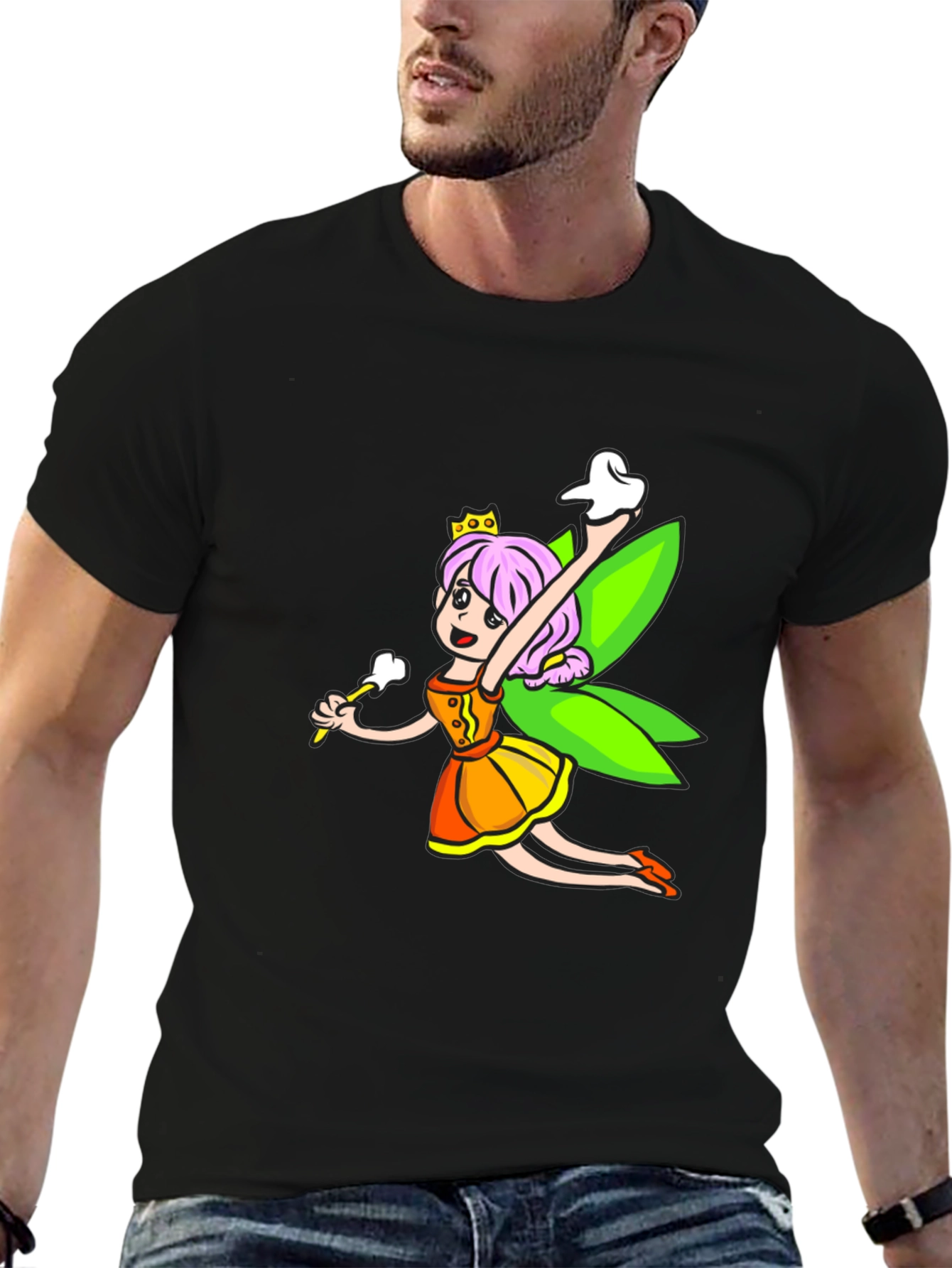 Tooth Fairy Graphic Tee - Black Cotton T-Shirt