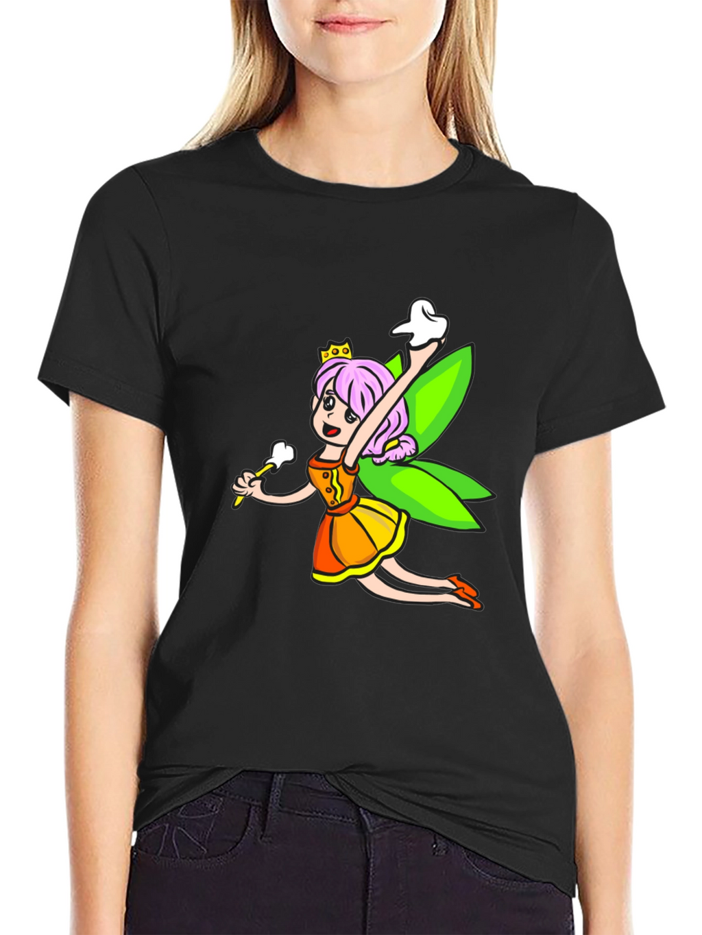 Tooth Fairy Graphic Tee - Black Cotton T-Shirt