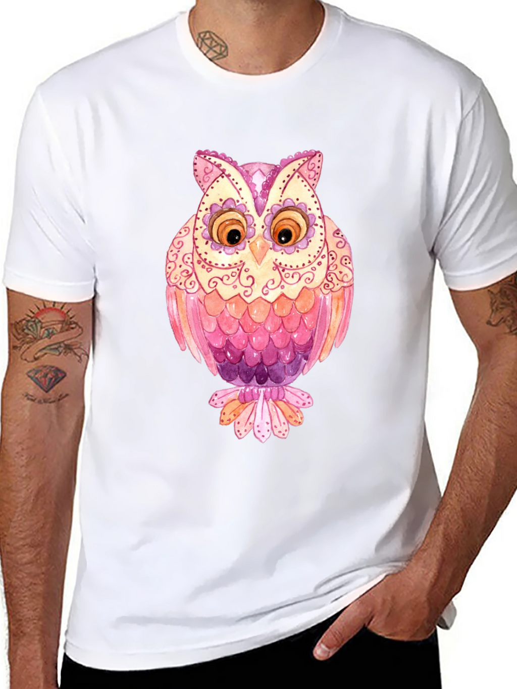 Owl Graphic T-Shirt - Mens Black Tee