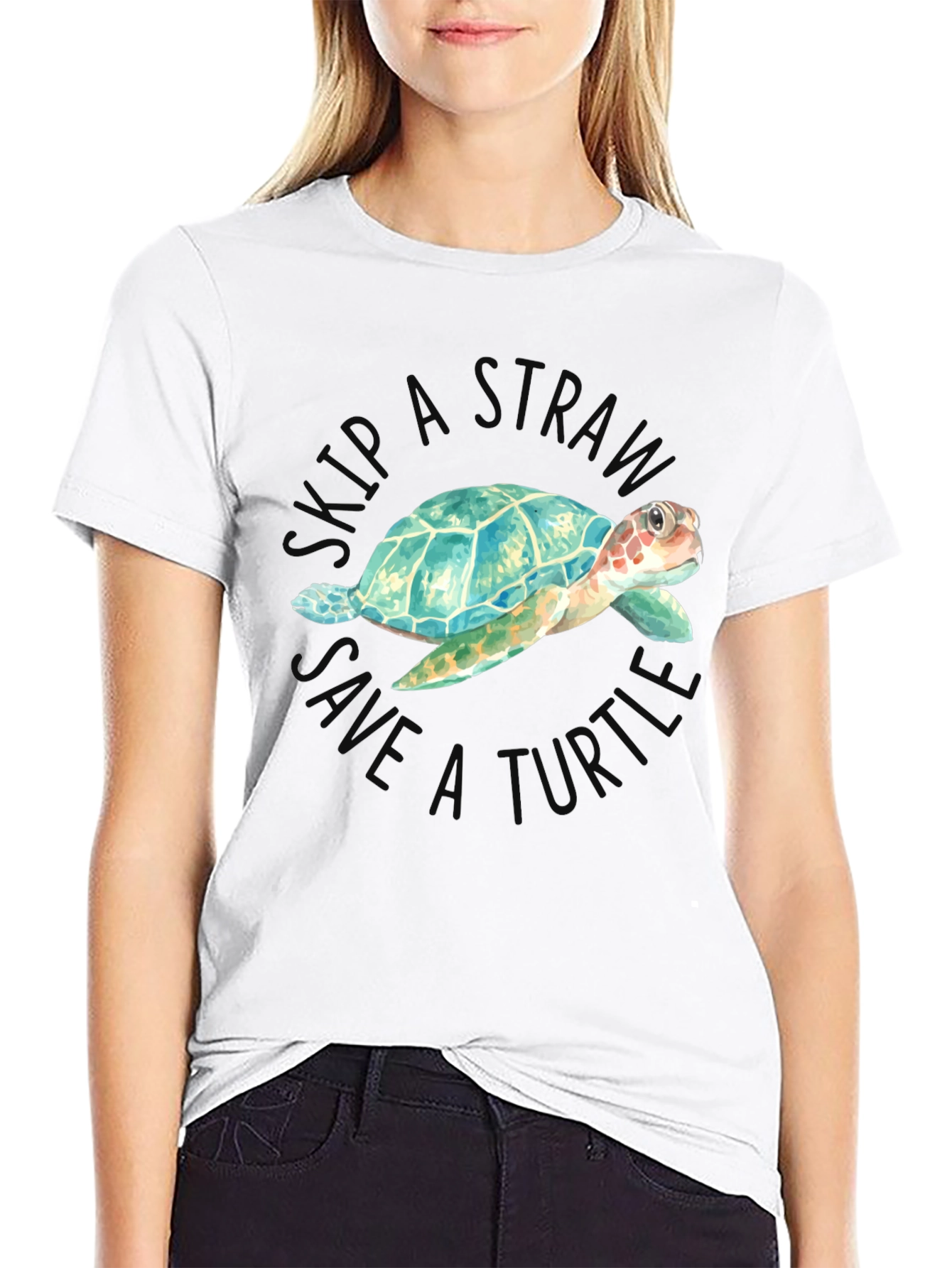 Skip A Straw Save A Turtle Graphic Tee