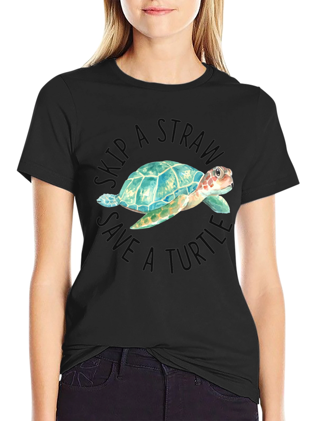 Skip A Straw Save A Turtle Graphic Tee