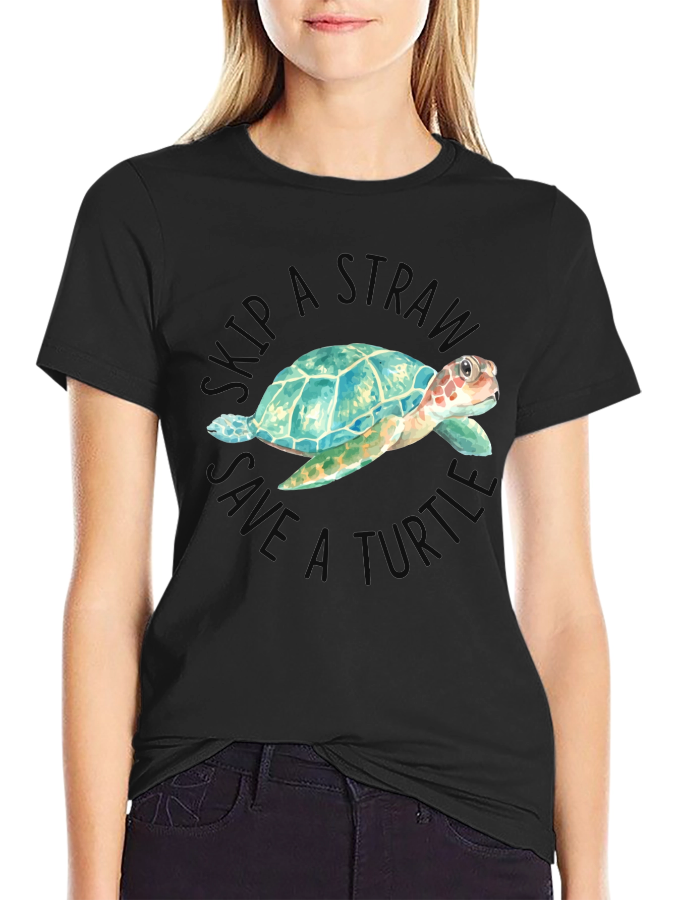 Skip A Straw Save A Turtle Graphic Tee