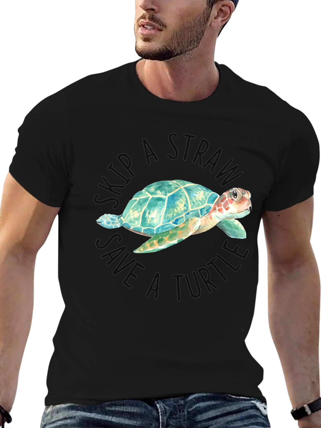 Skip A Straw Save A Turtle Graphic Tee