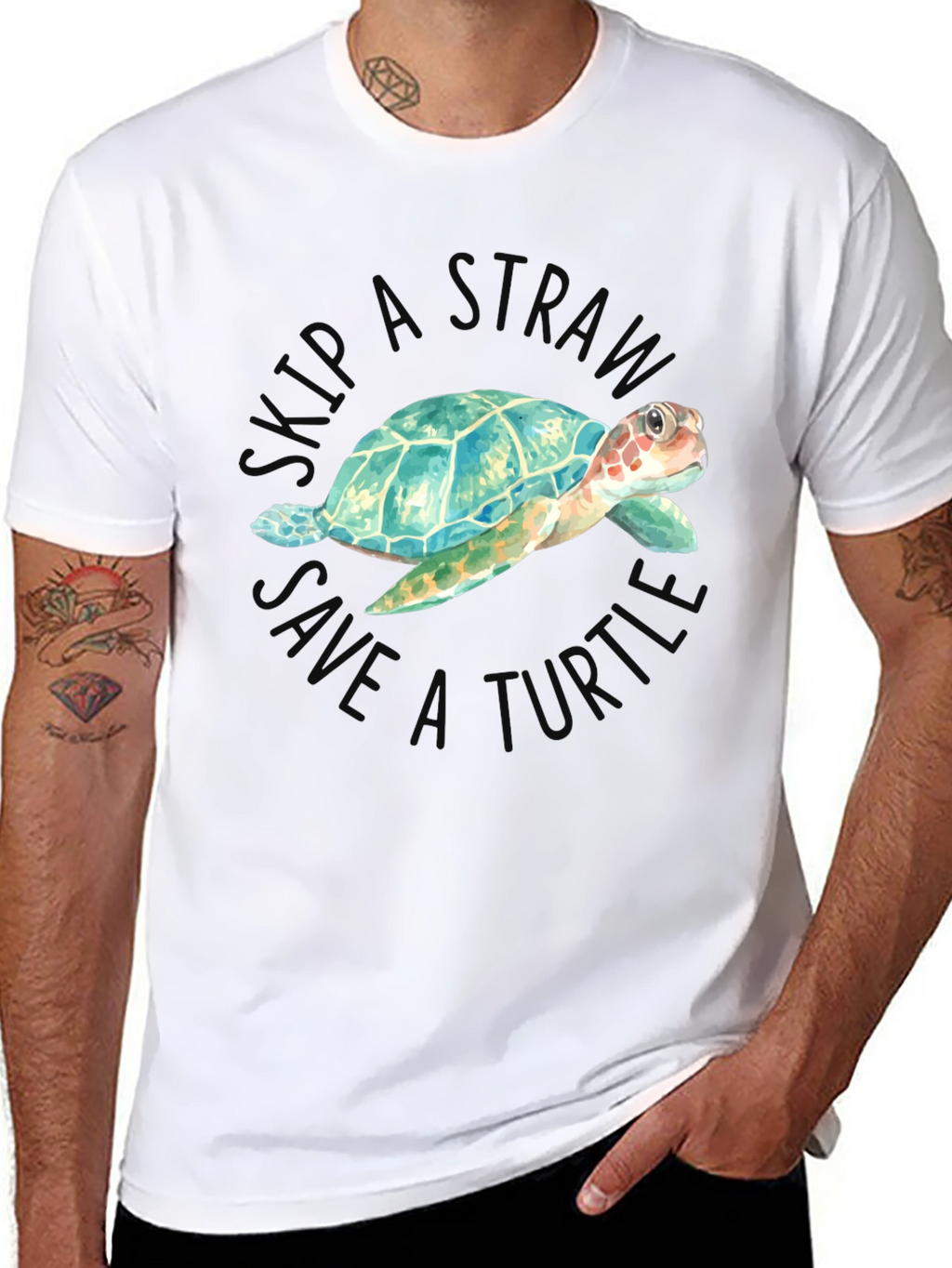 Skip A Straw Save A Turtle Graphic Tee