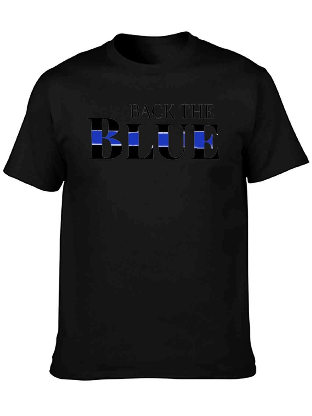 Back The Blue Graphic Tee - Mens Black T-Shirt