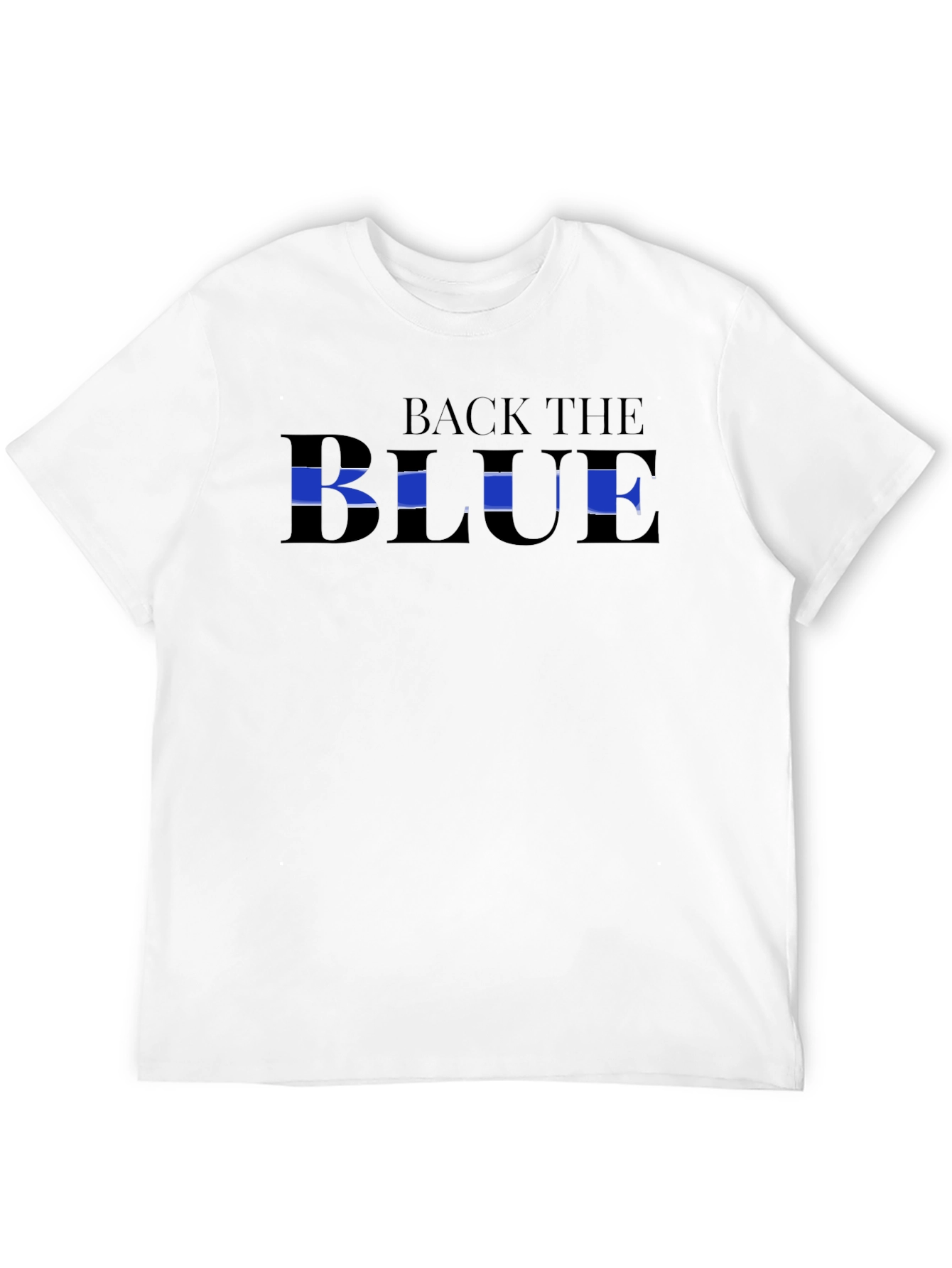 Back The Blue Graphic Tee - Mens Black T-Shirt