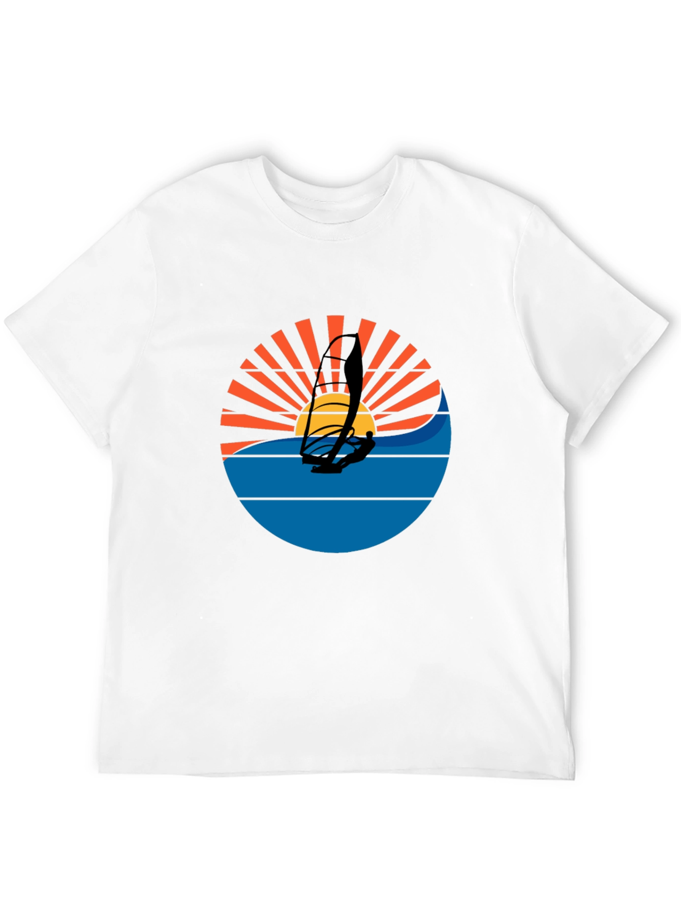 Windsurfing Sunset Graphic Tee - Black