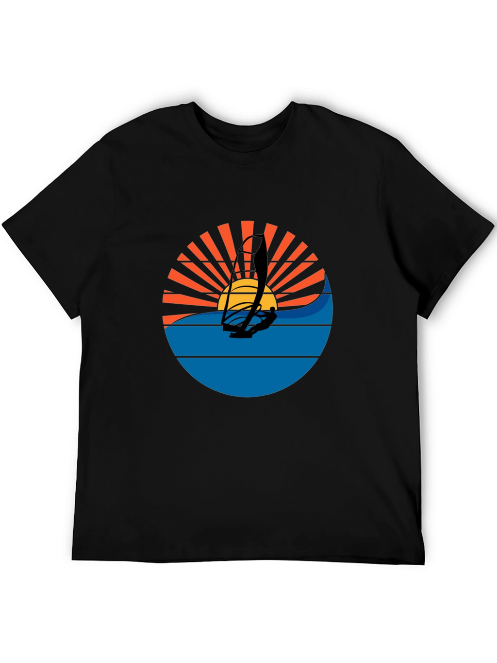 Windsurfing Sunset Graphic Tee - Black