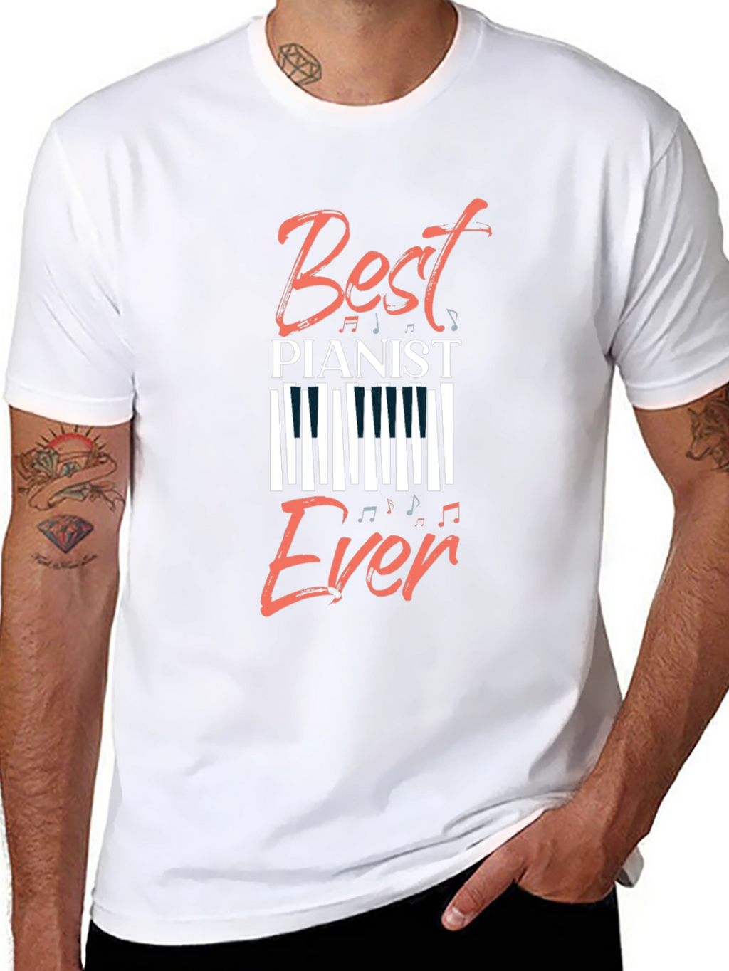 Best Pianist Ever Graphic Tee - Music Lover T-Shirt