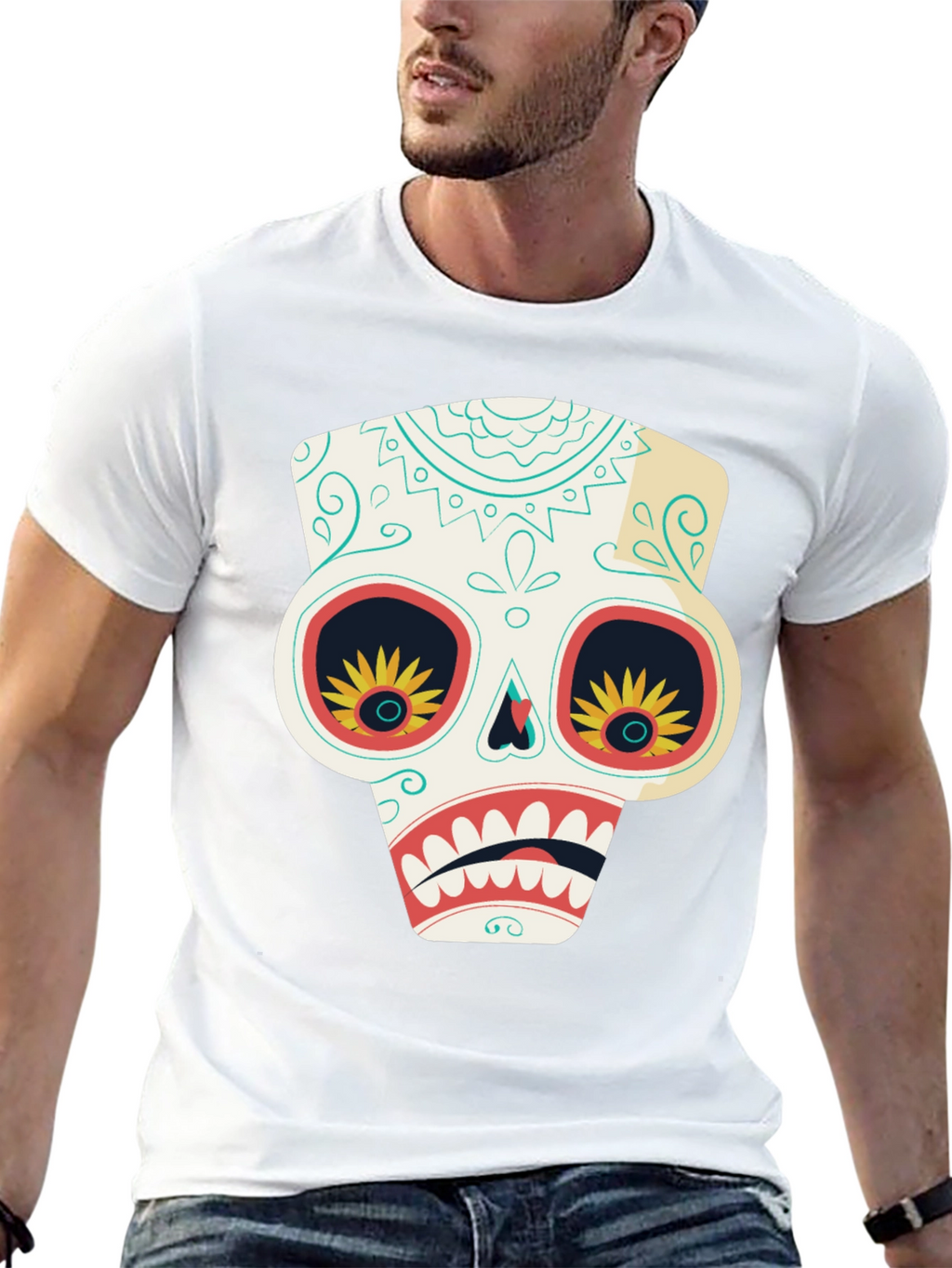 Sugar Skull T-Shirt - Day of the Dead Style