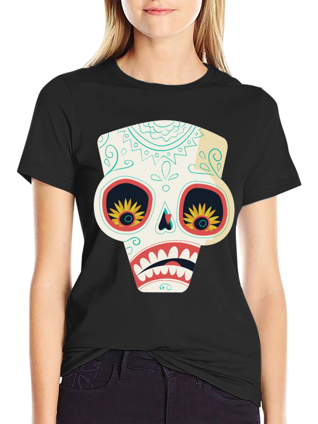 Sugar Skull T-Shirt - Day of the Dead Style