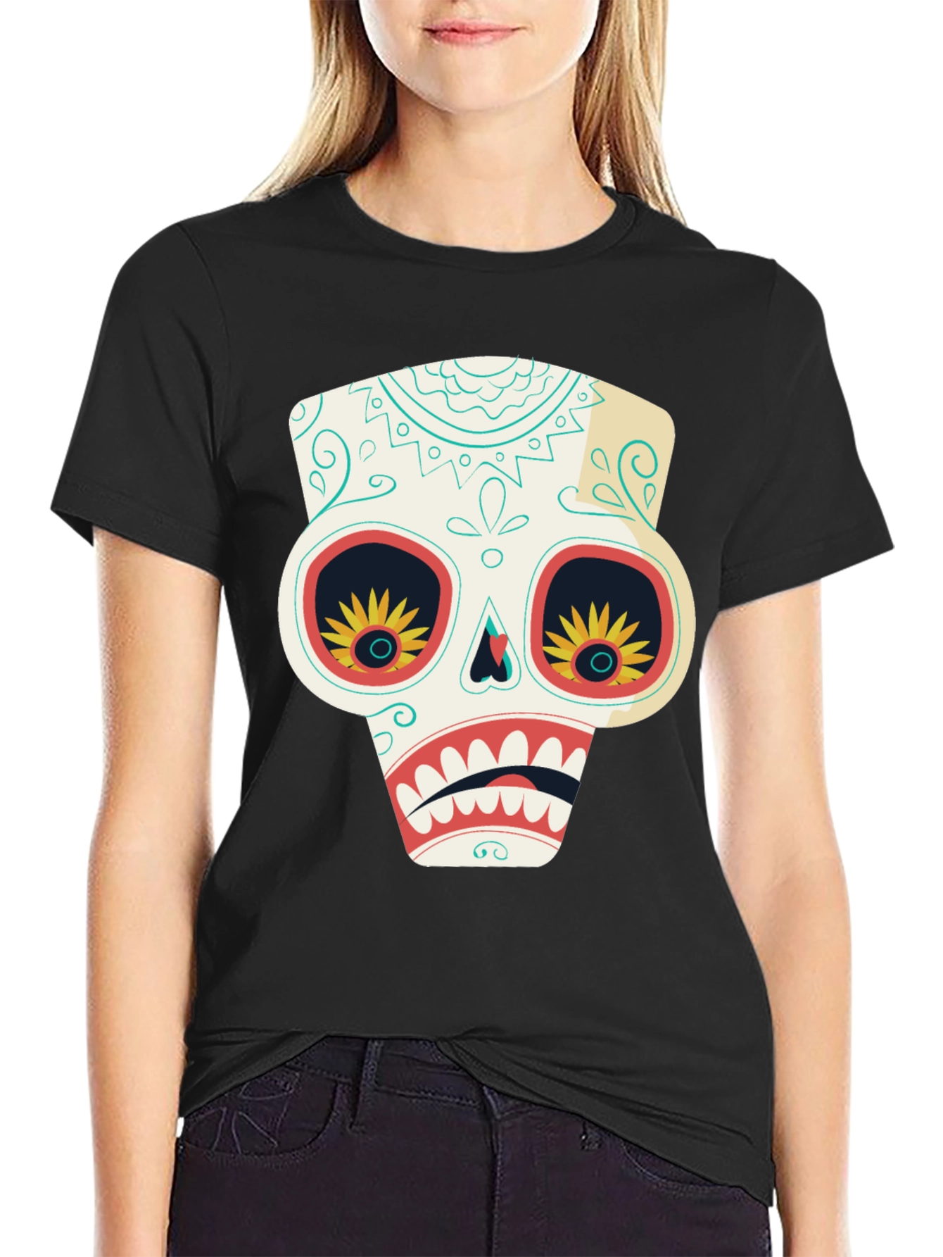 Sugar Skull T-Shirt - Day of the Dead Style
