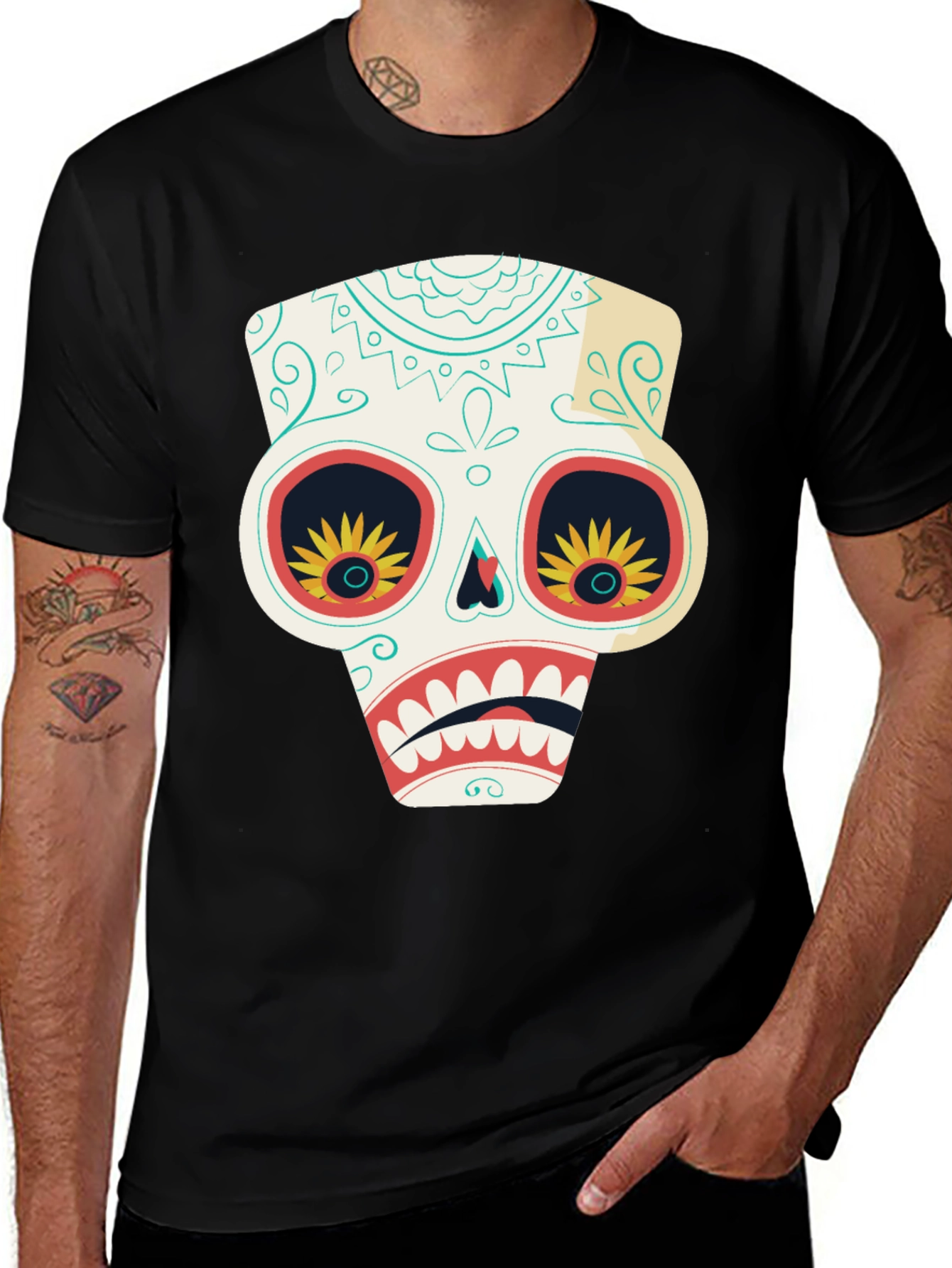 Sugar Skull T-Shirt - Day of the Dead Style