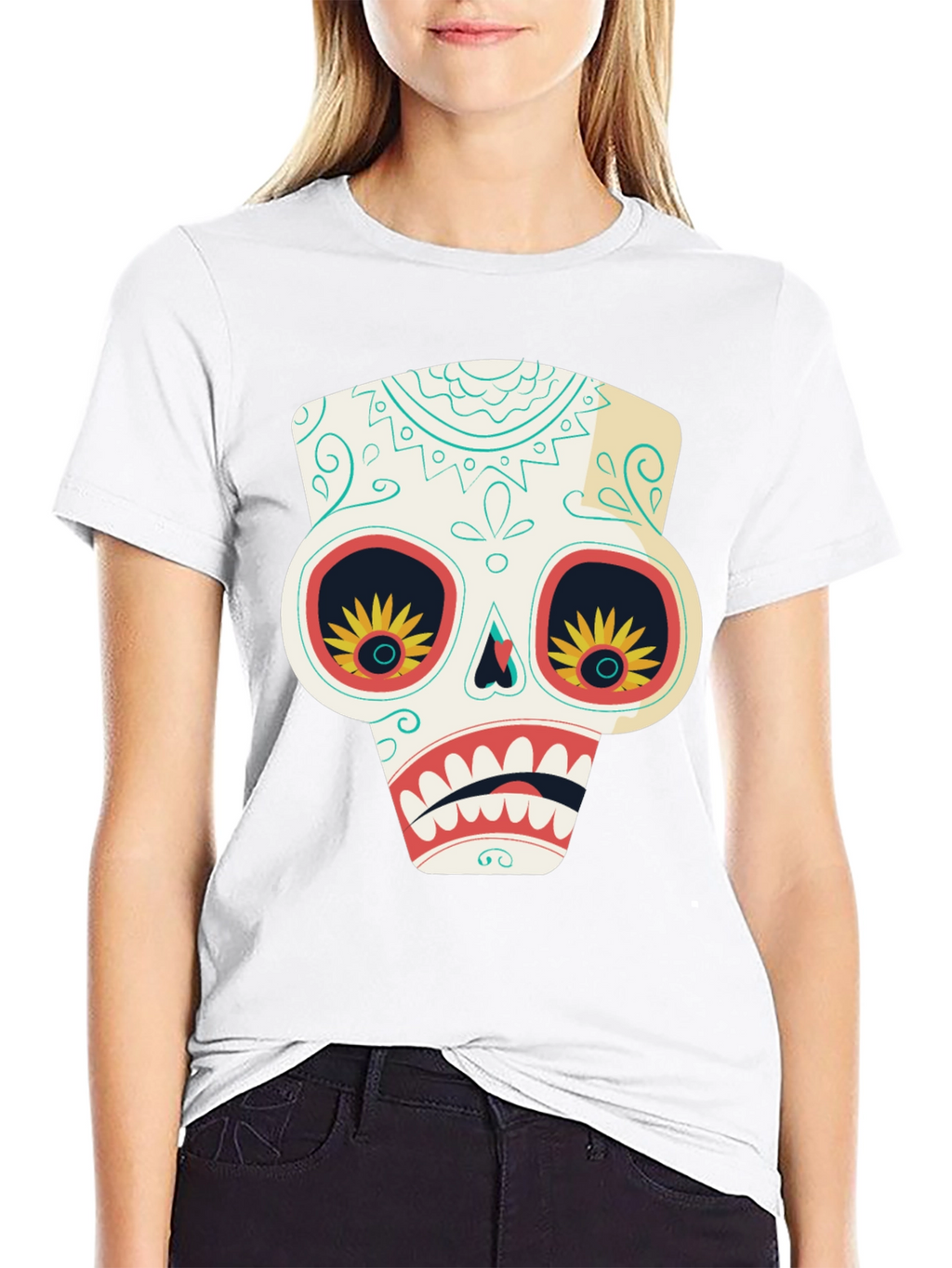 Sugar Skull T-Shirt - Day of the Dead Style
