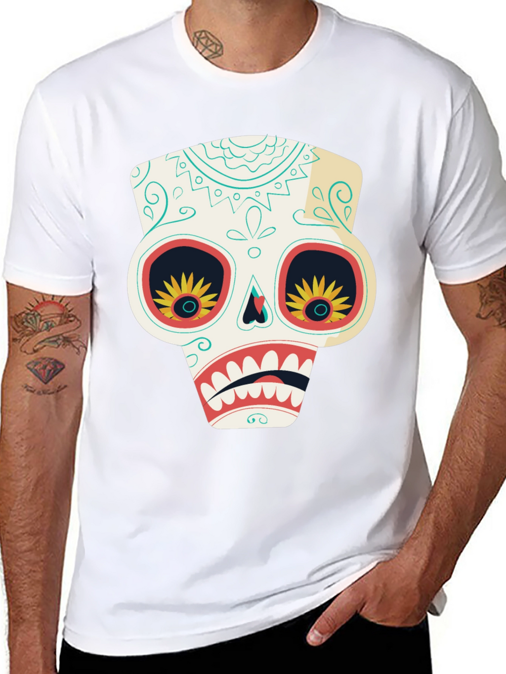 Sugar Skull T-Shirt - Day of the Dead Style