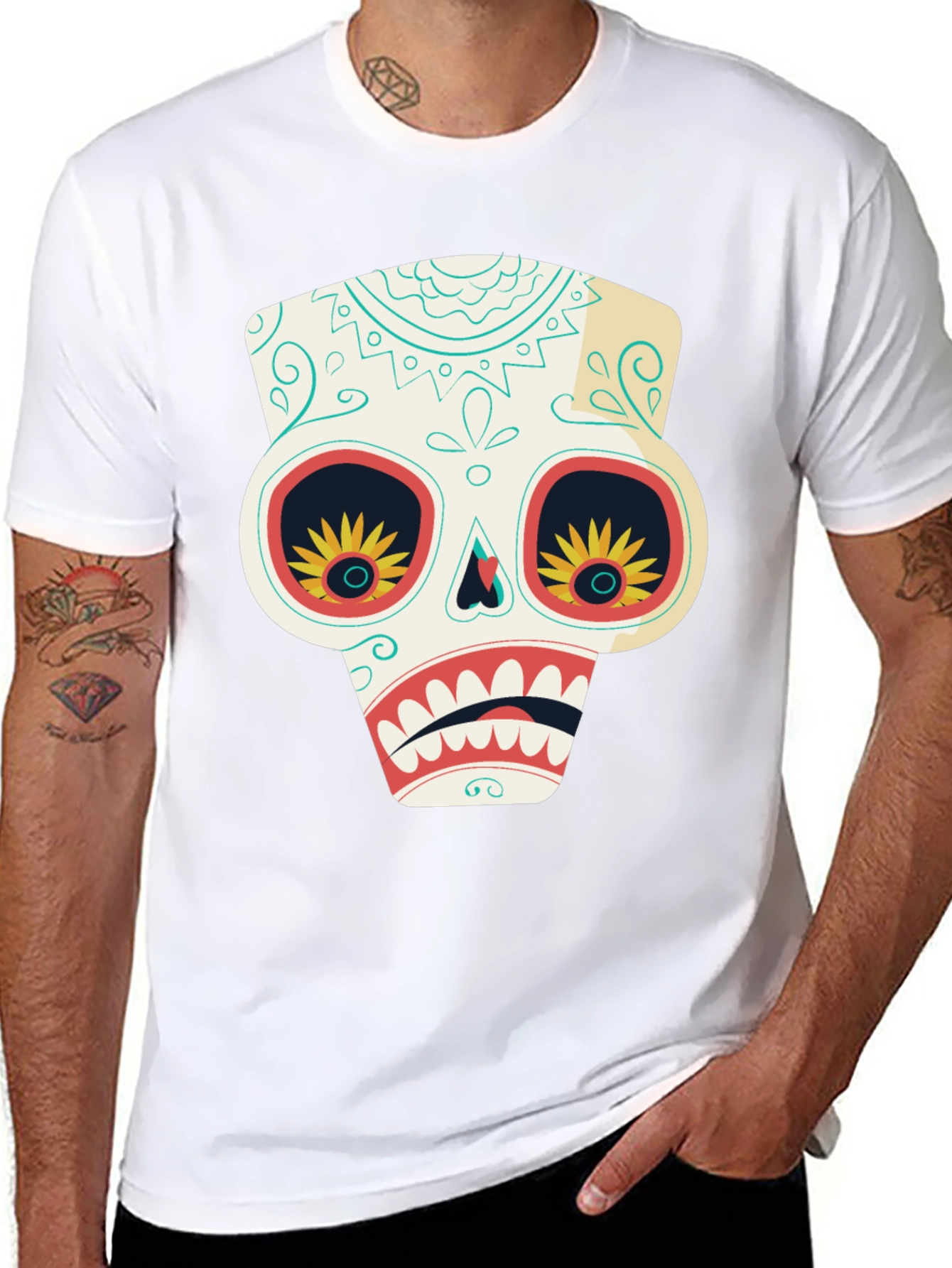 Sugar Skull T-Shirt - Day of the Dead Style