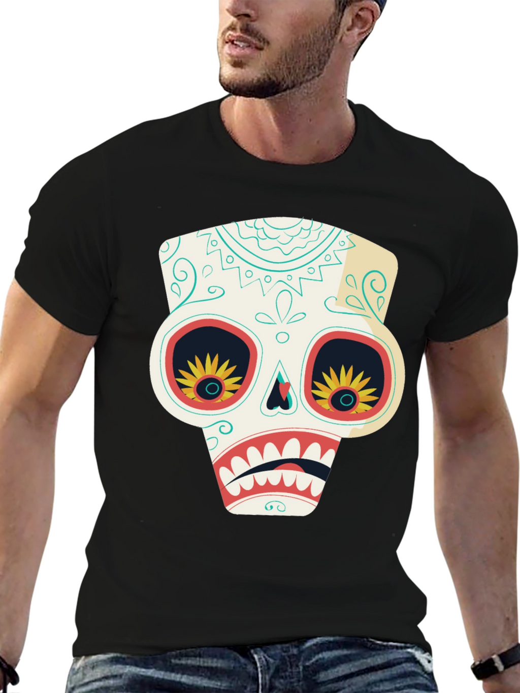 Sugar Skull T-Shirt - Day of the Dead Style