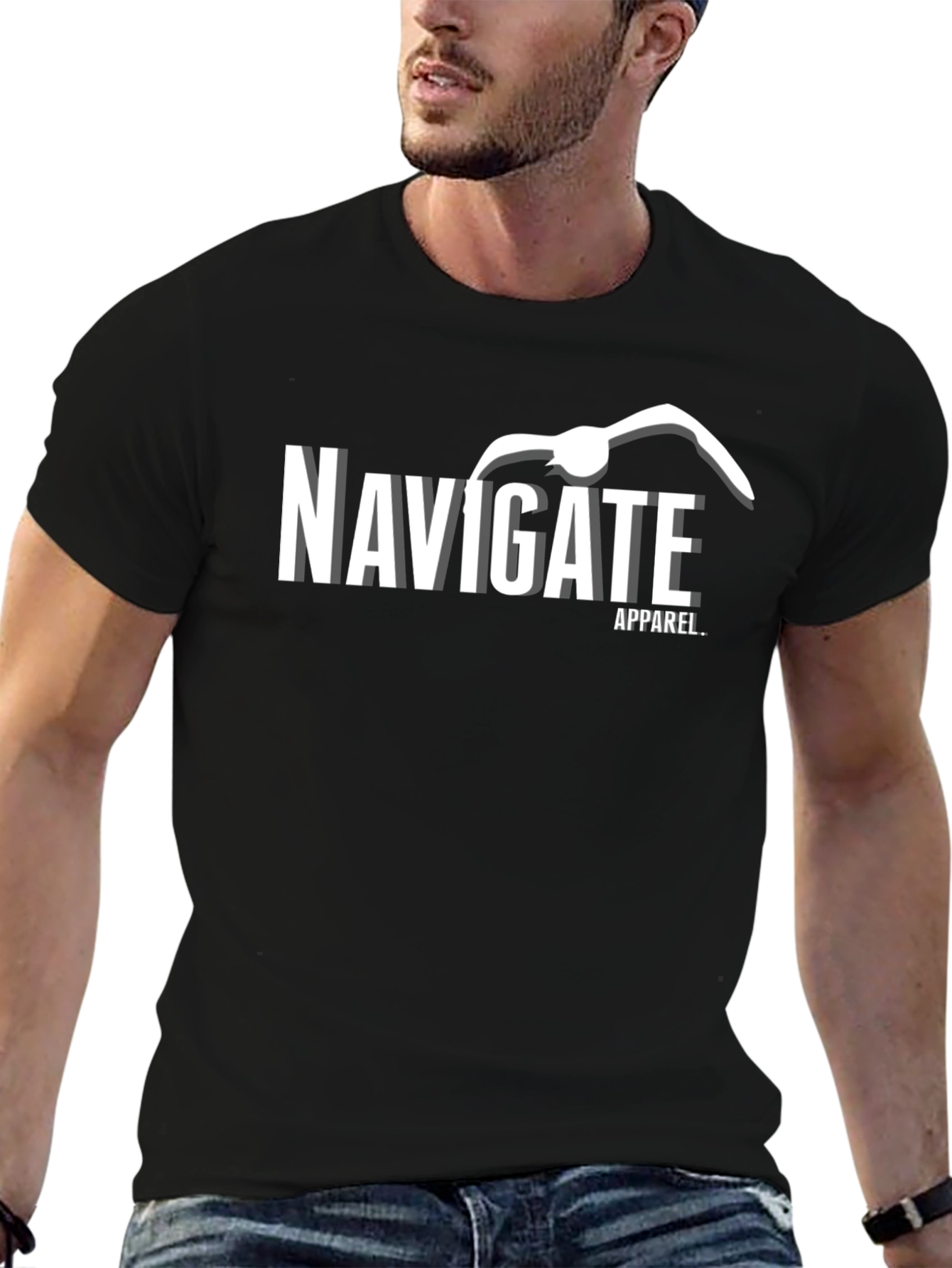 Navigate Apparel Black Graphic T-Shirt