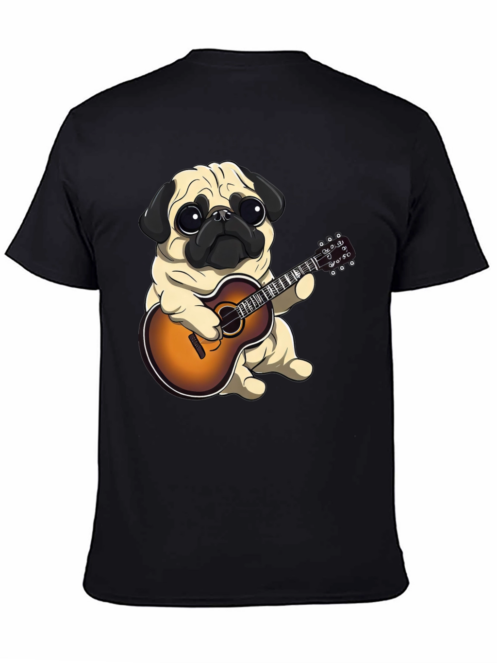 Pug Playing Guitar Graphic T-Shirt