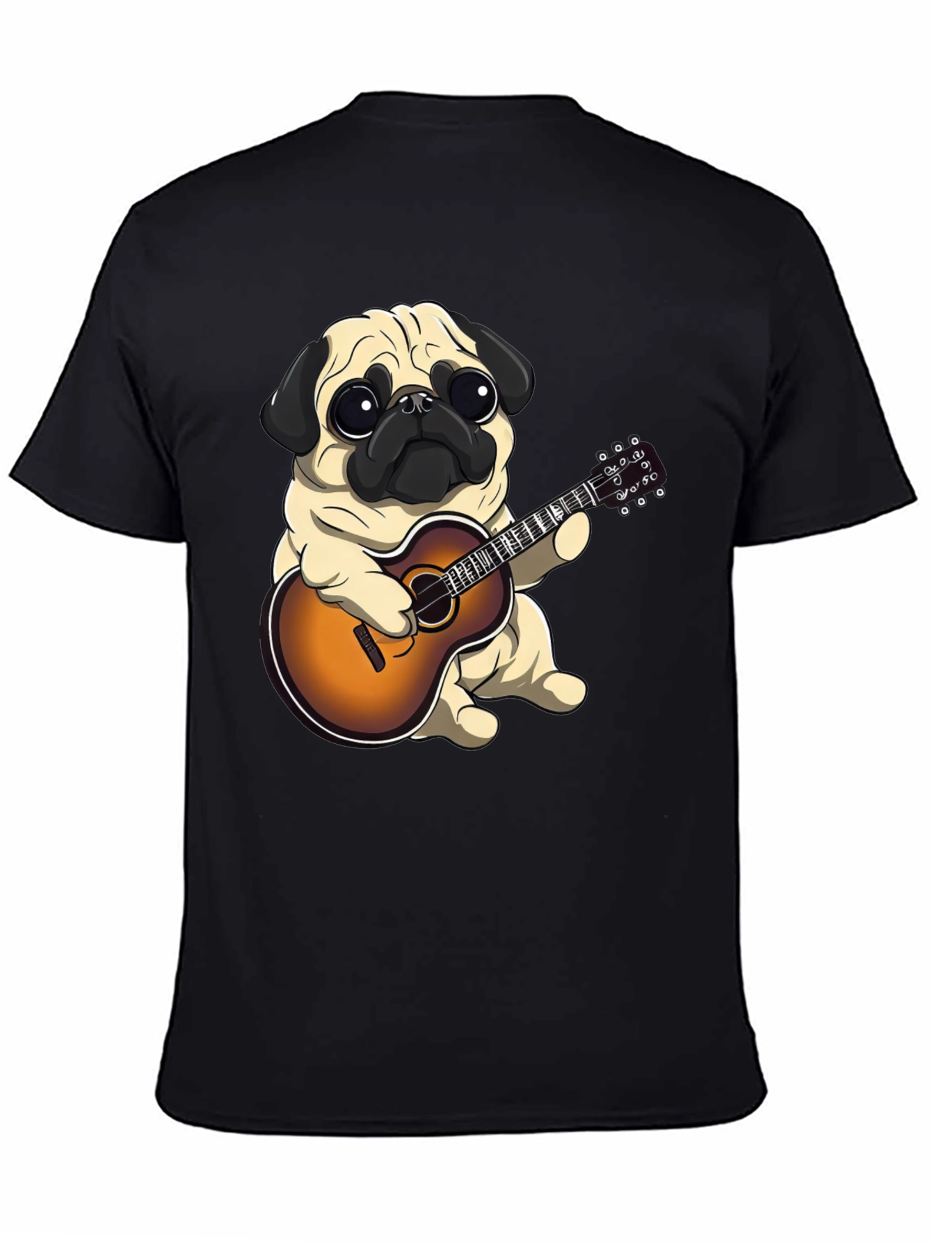 Pug Playing Guitar Graphic T-Shirt