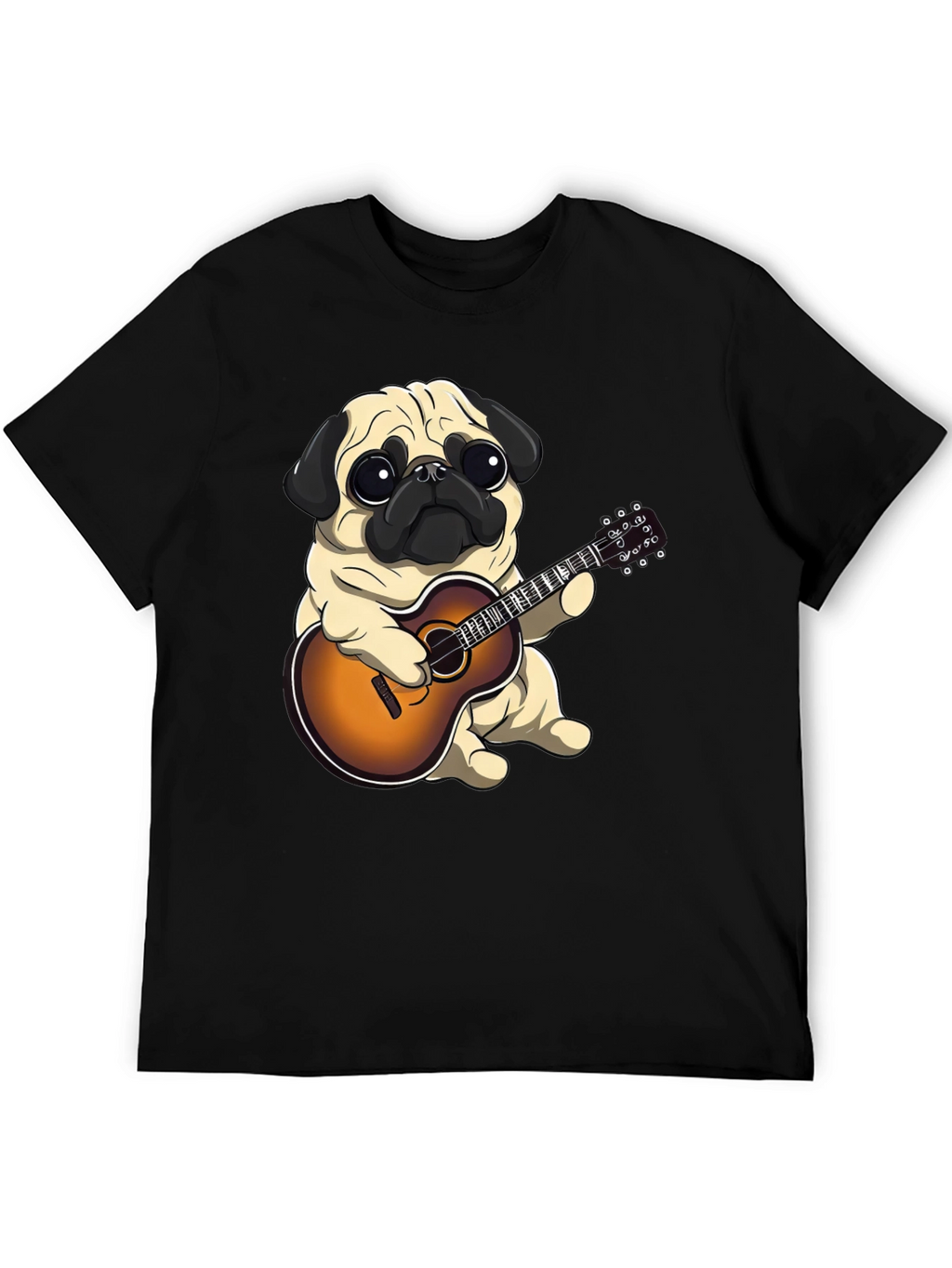 Pug Playing Guitar Graphic T-Shirt