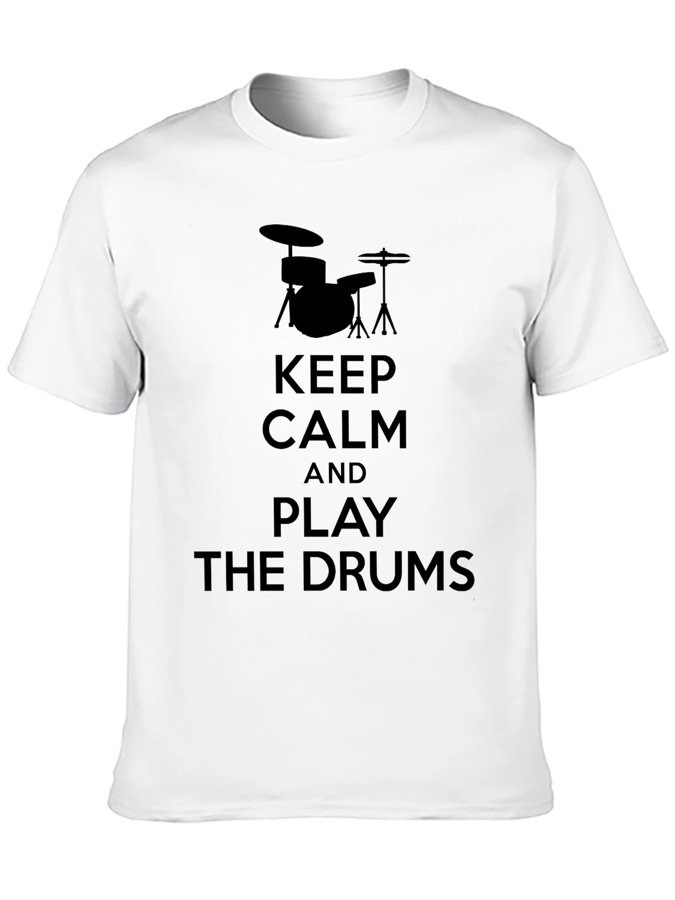 Keep Calm and Play the Drums Black T-Shirt