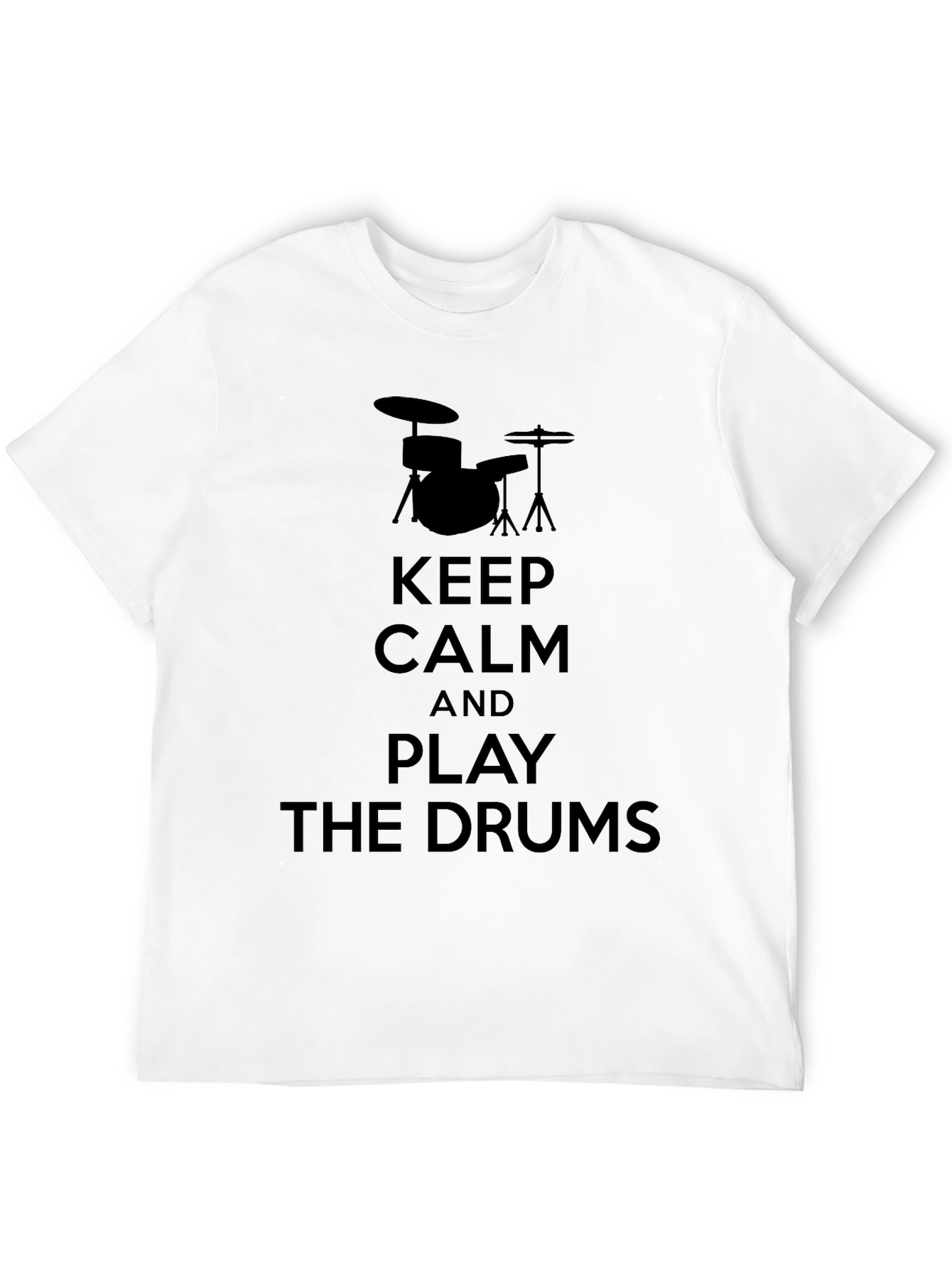 Keep Calm and Play the Drums Black T-Shirt