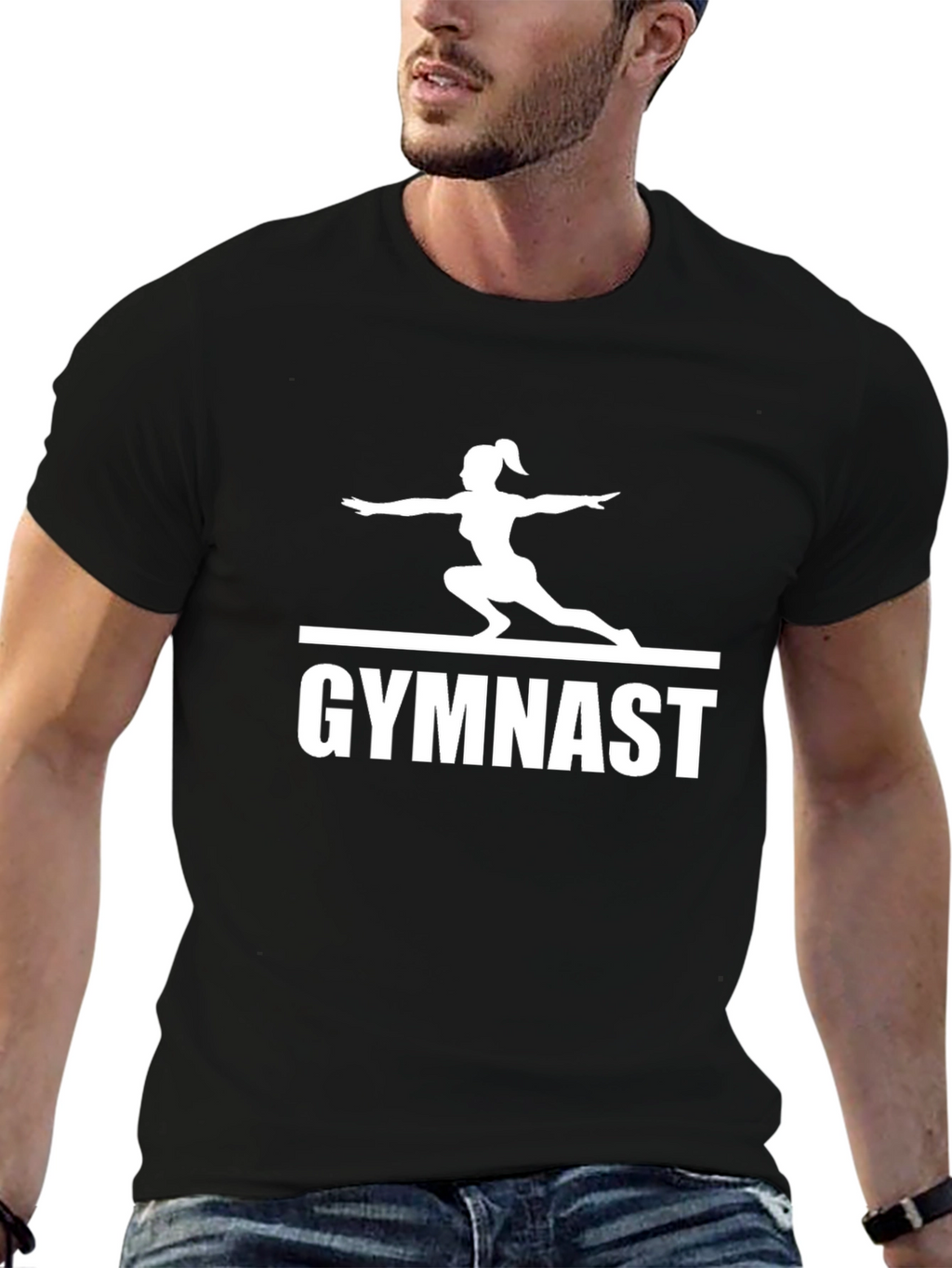 Gymnast Silhouette Graphic Print T-Shirt