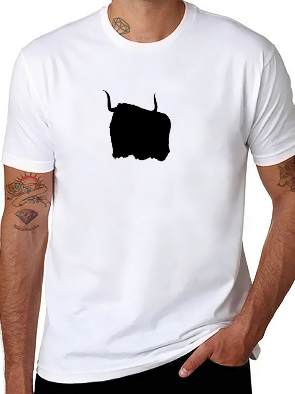 Highland Cow Silhouette Black Graphic Tee