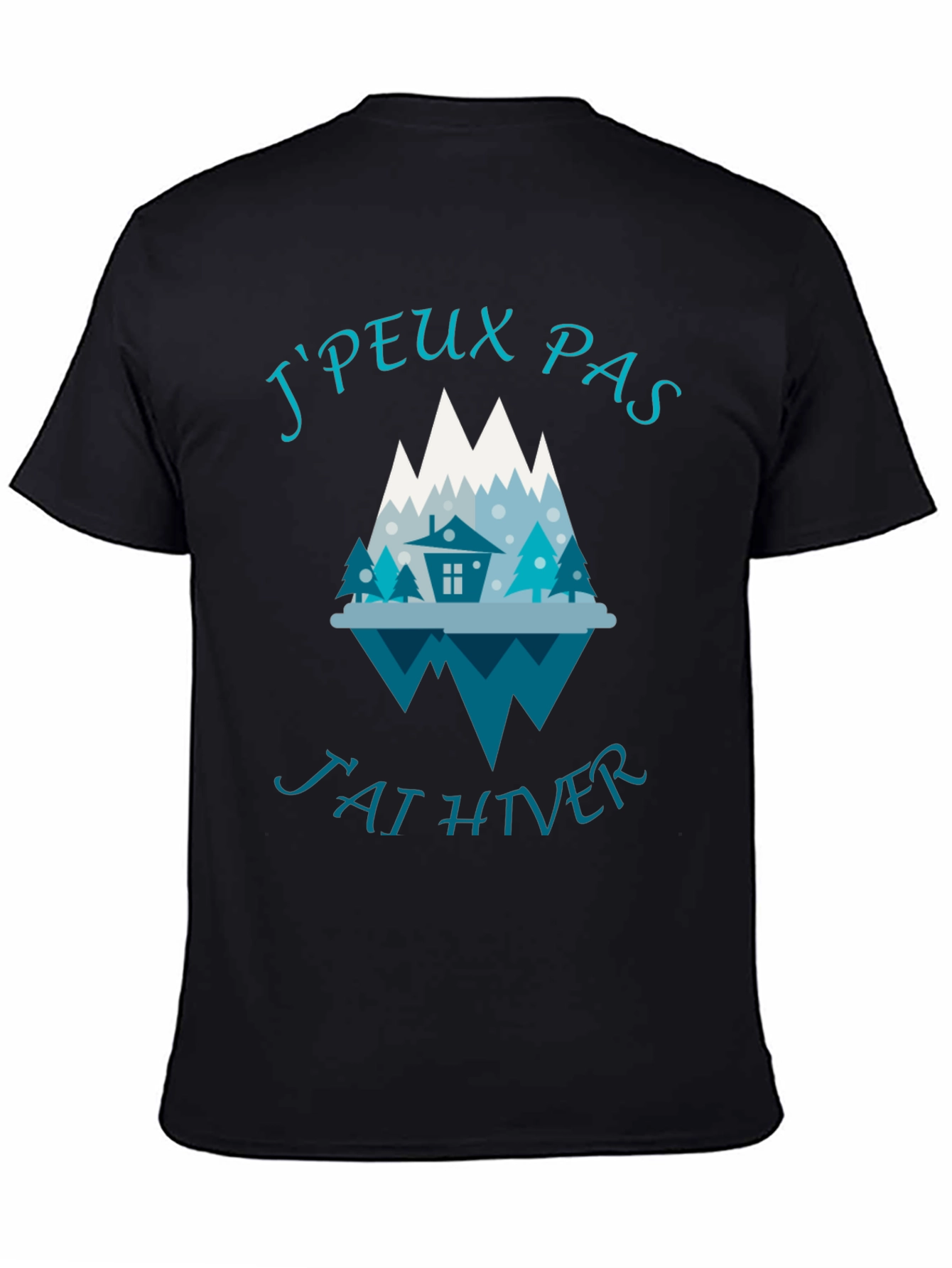 Winter Themed Tee - JPeux Pas Jai Hiver Black T-Shirt