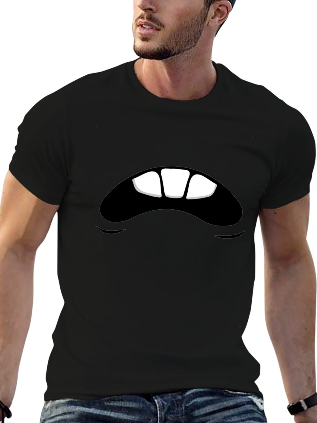 Monster Mouth Black Graphic Tee