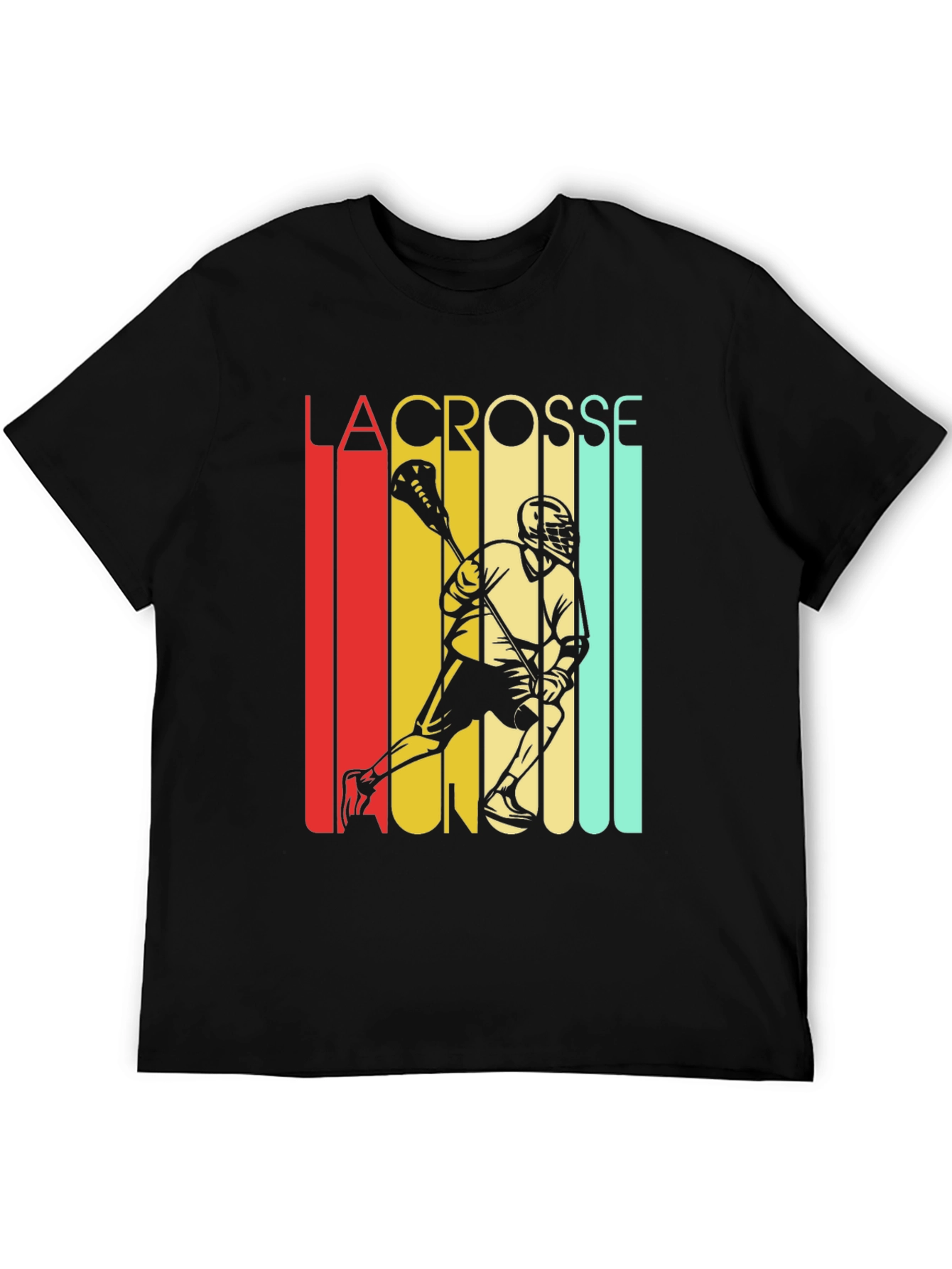 Vintage Lacrosse Player Graphic T-Shirt - Retro Style