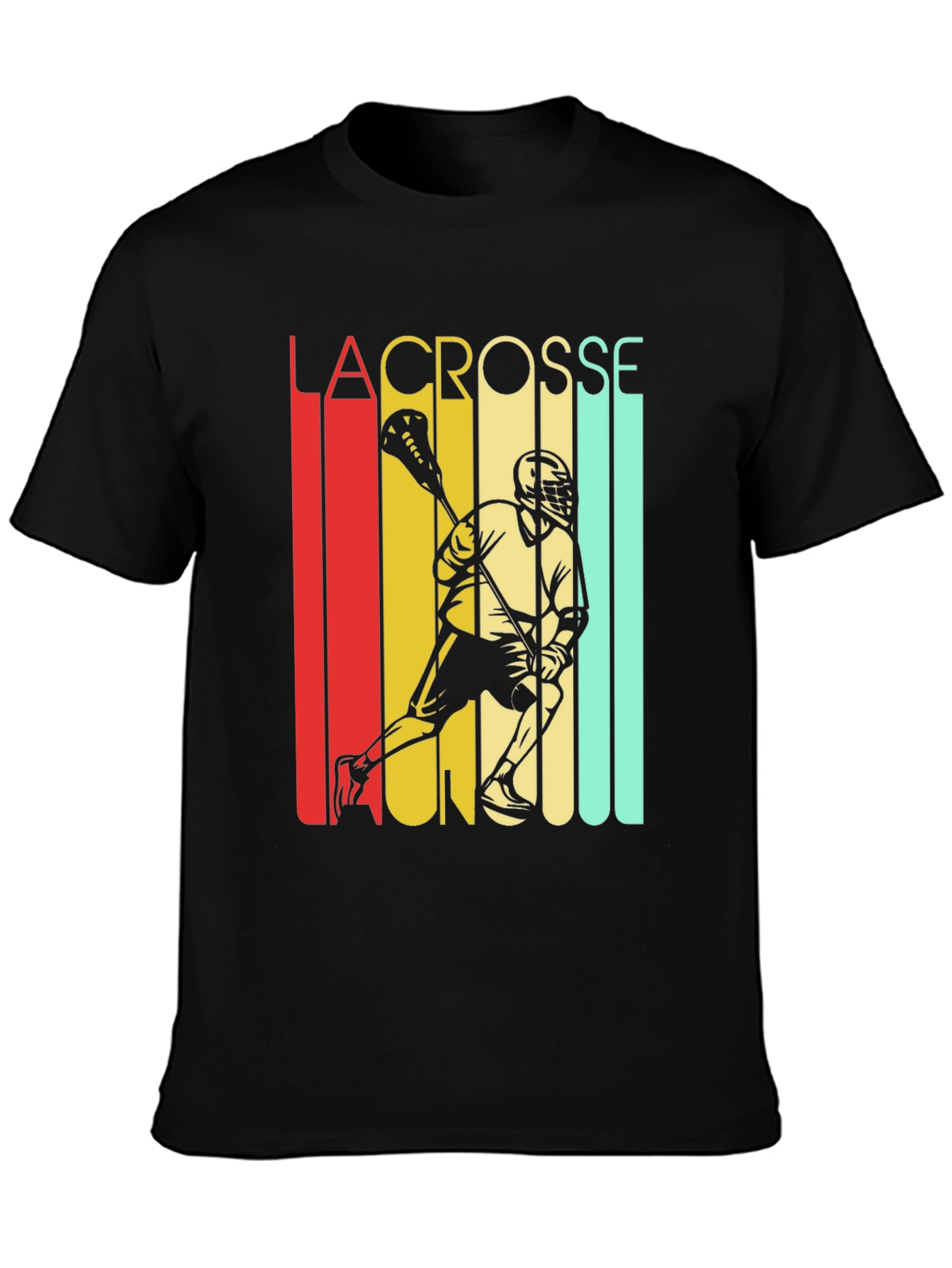 Vintage Lacrosse Player Graphic T-Shirt - Retro Style