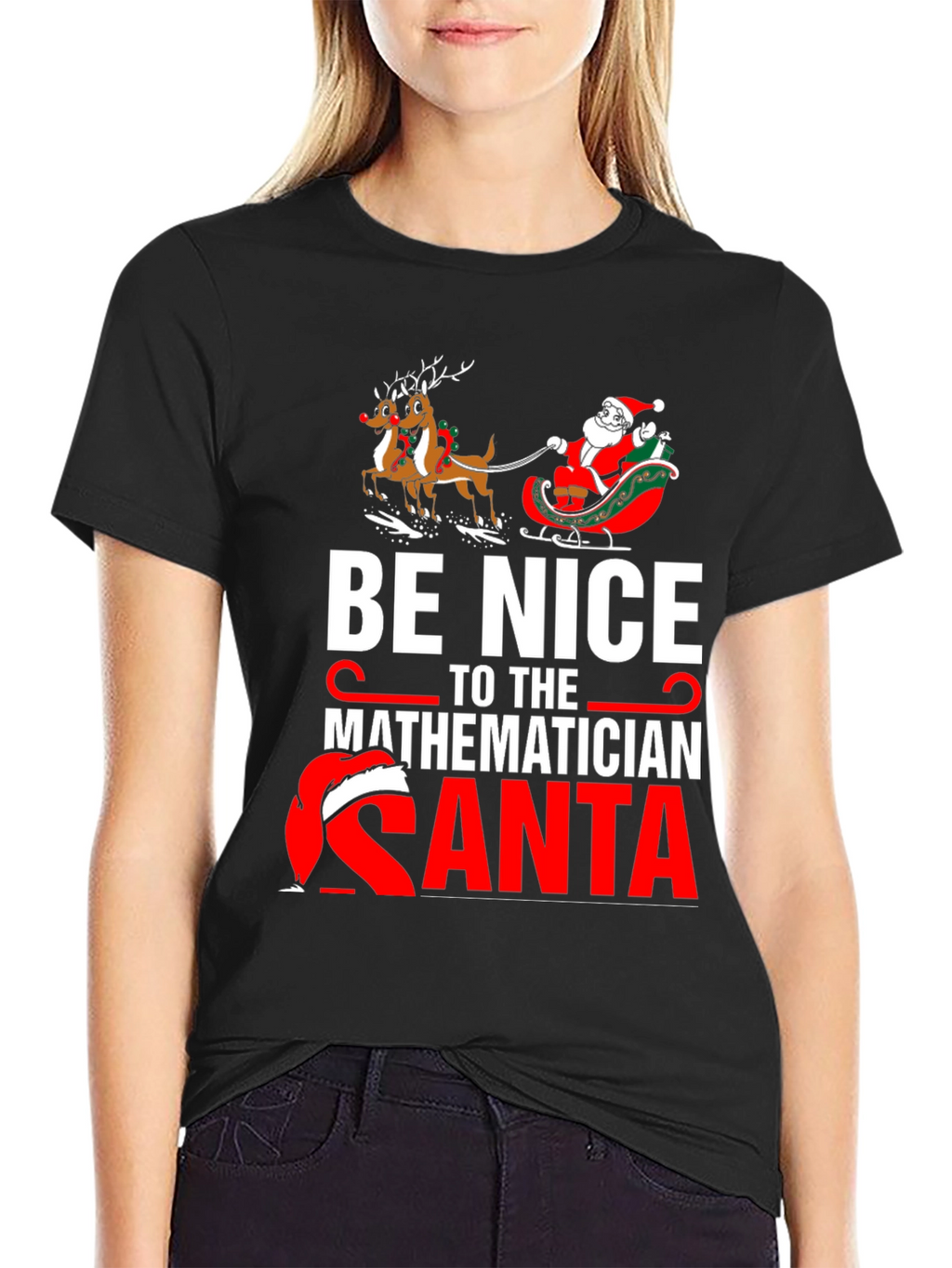 Be Nice to the Mathematician Santa T-Shirt