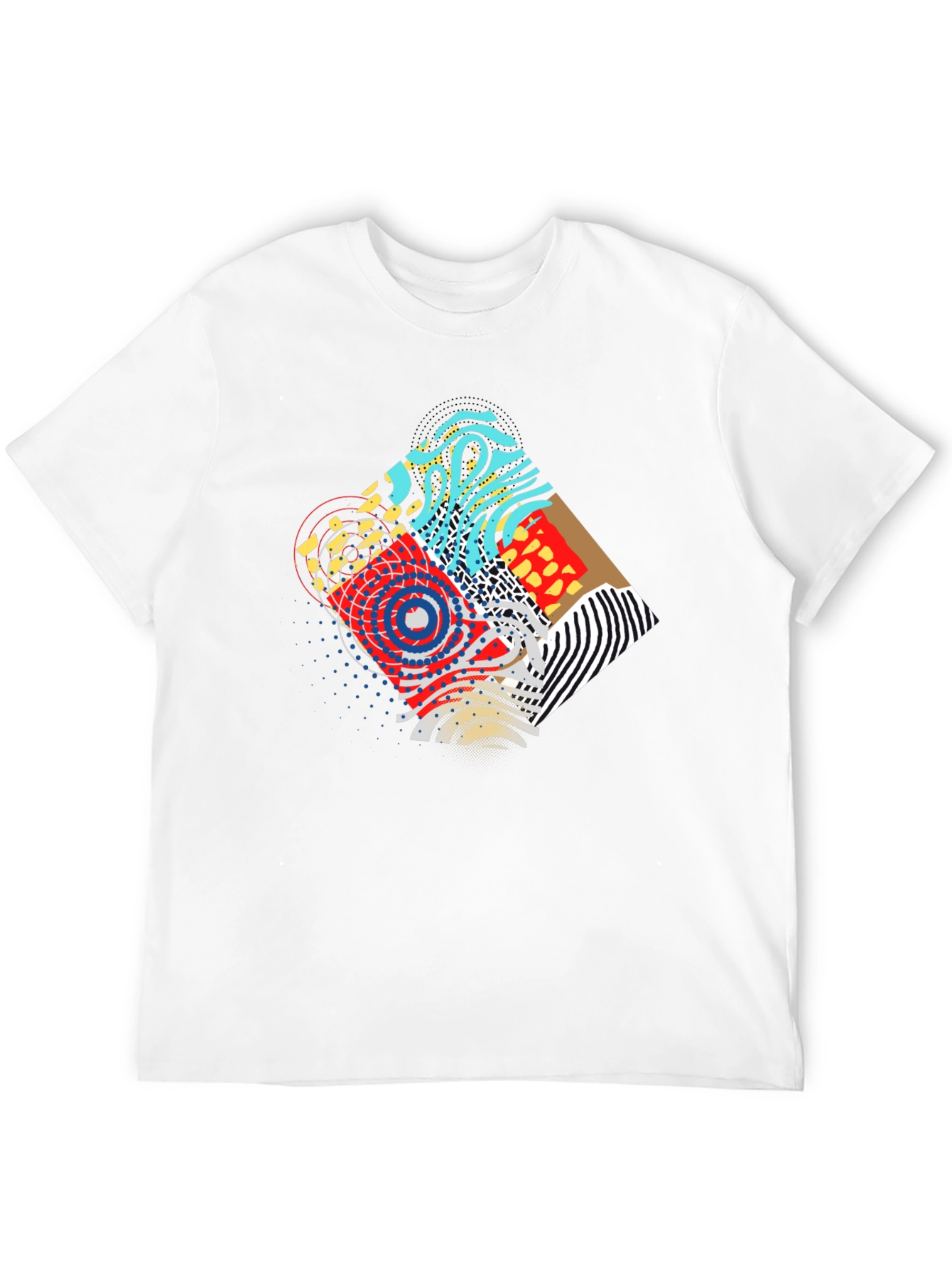 Abstract Graphic Print Black Crew Neck Tee