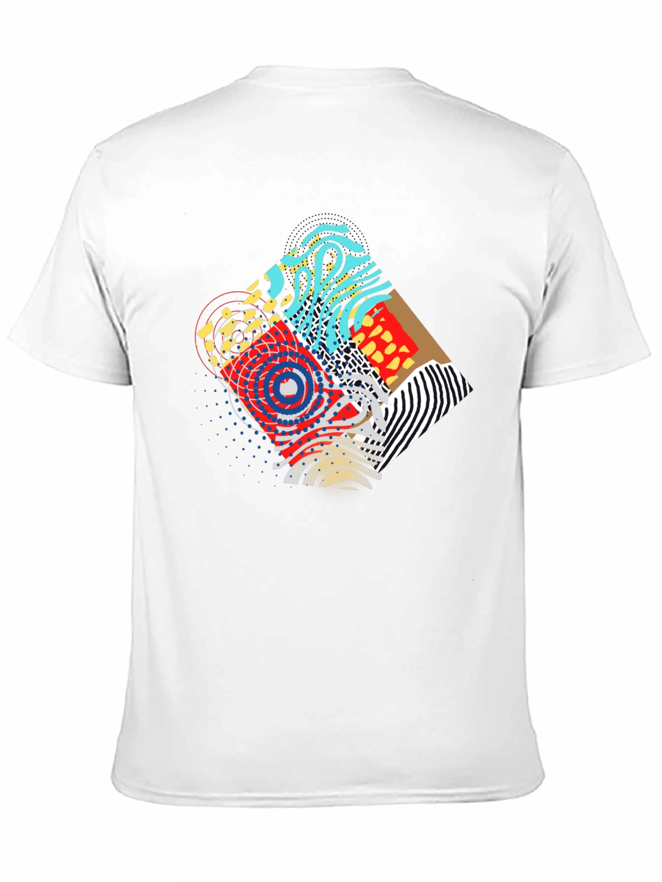 Abstract Graphic Print Black Crew Neck Tee