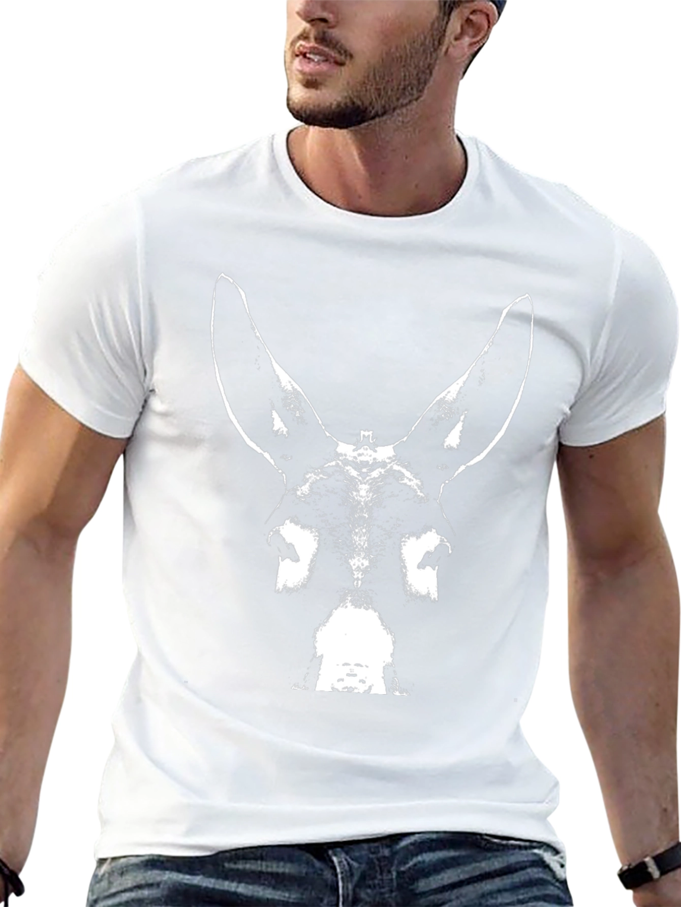 Donkey Face Graphic Black T-Shirt