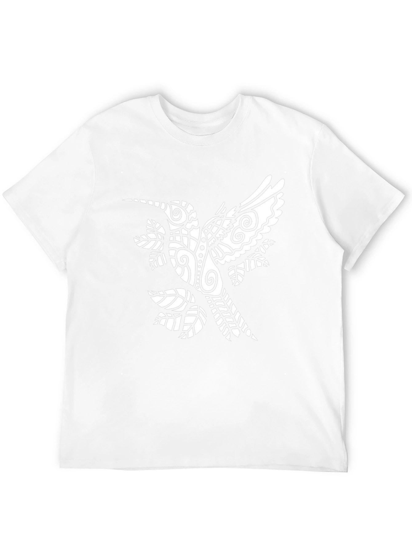 Mens Black Graphic Tee with Hummingbird Design