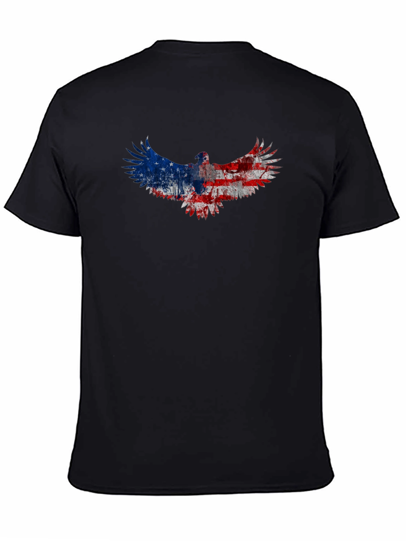 American Flag Eagle Graphic Tee - Patriotic Black T-Shirt