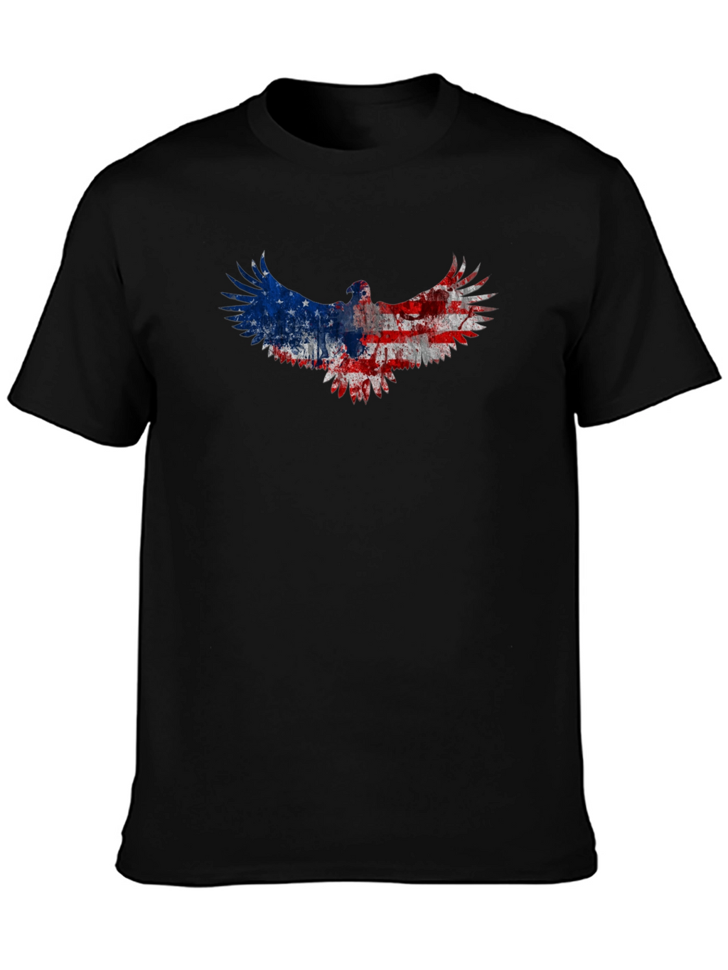 American Flag Eagle Graphic Tee - Patriotic Black T-Shirt