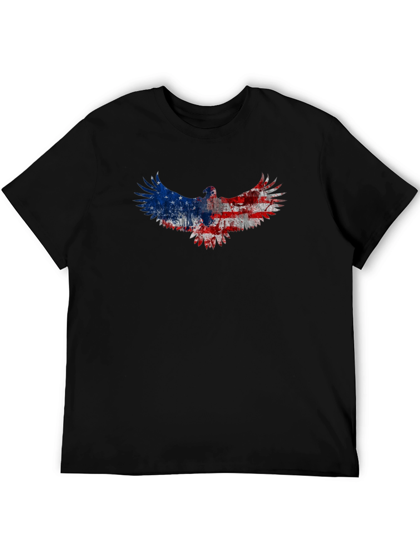 American Flag Eagle Graphic Tee - Patriotic Black T-Shirt