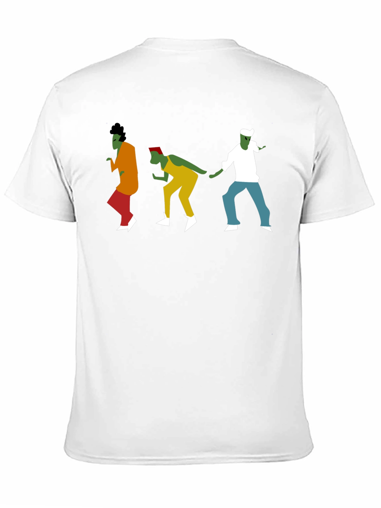 Dancing Figures Graphic Tee - Black Cotton T-Shirt