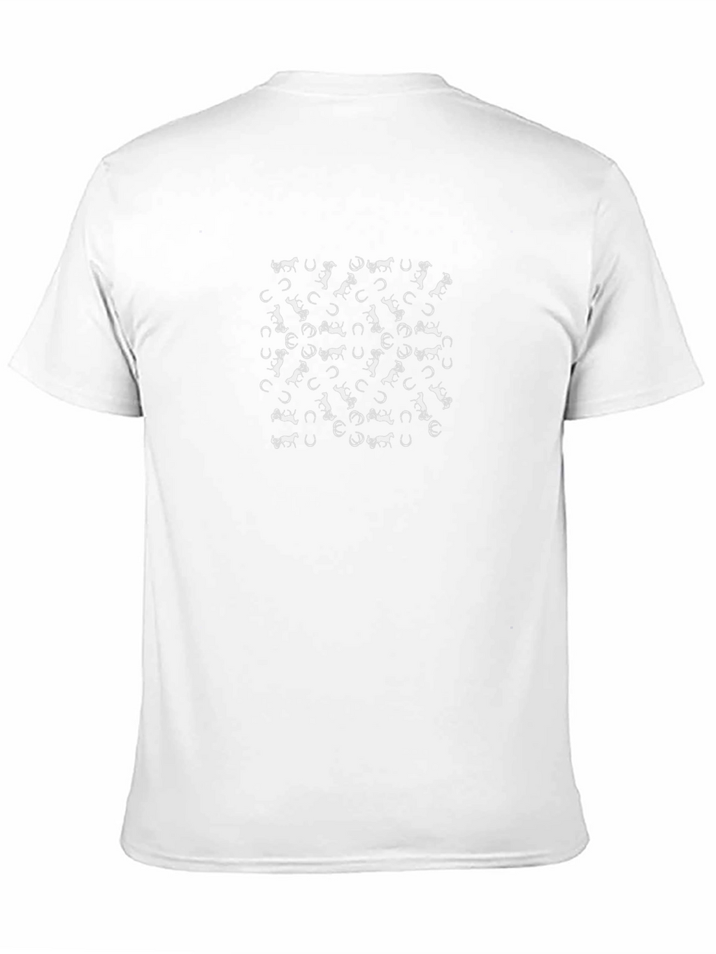 Horse & Horseshoe Pattern Black T-Shirt