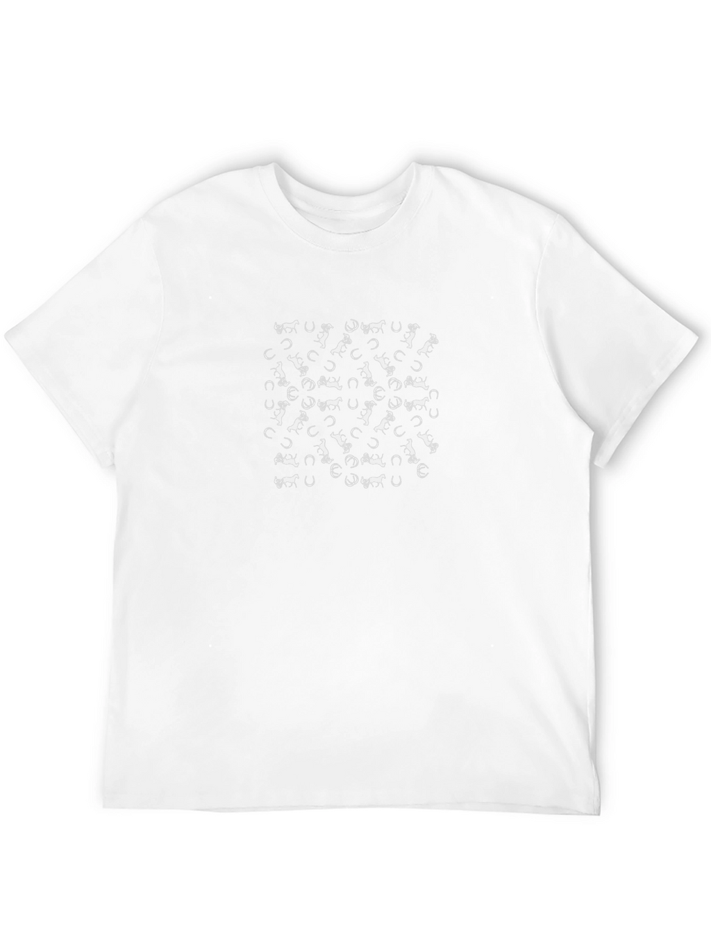 Horse & Horseshoe Pattern Black T-Shirt